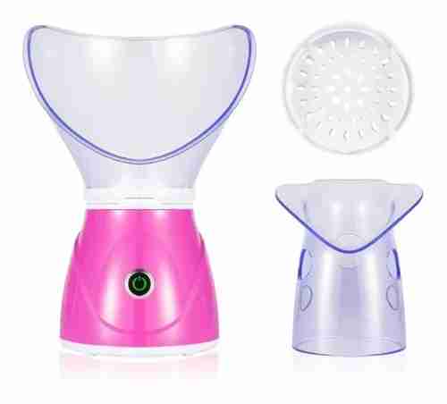 Vaporizador facial rosa portátil