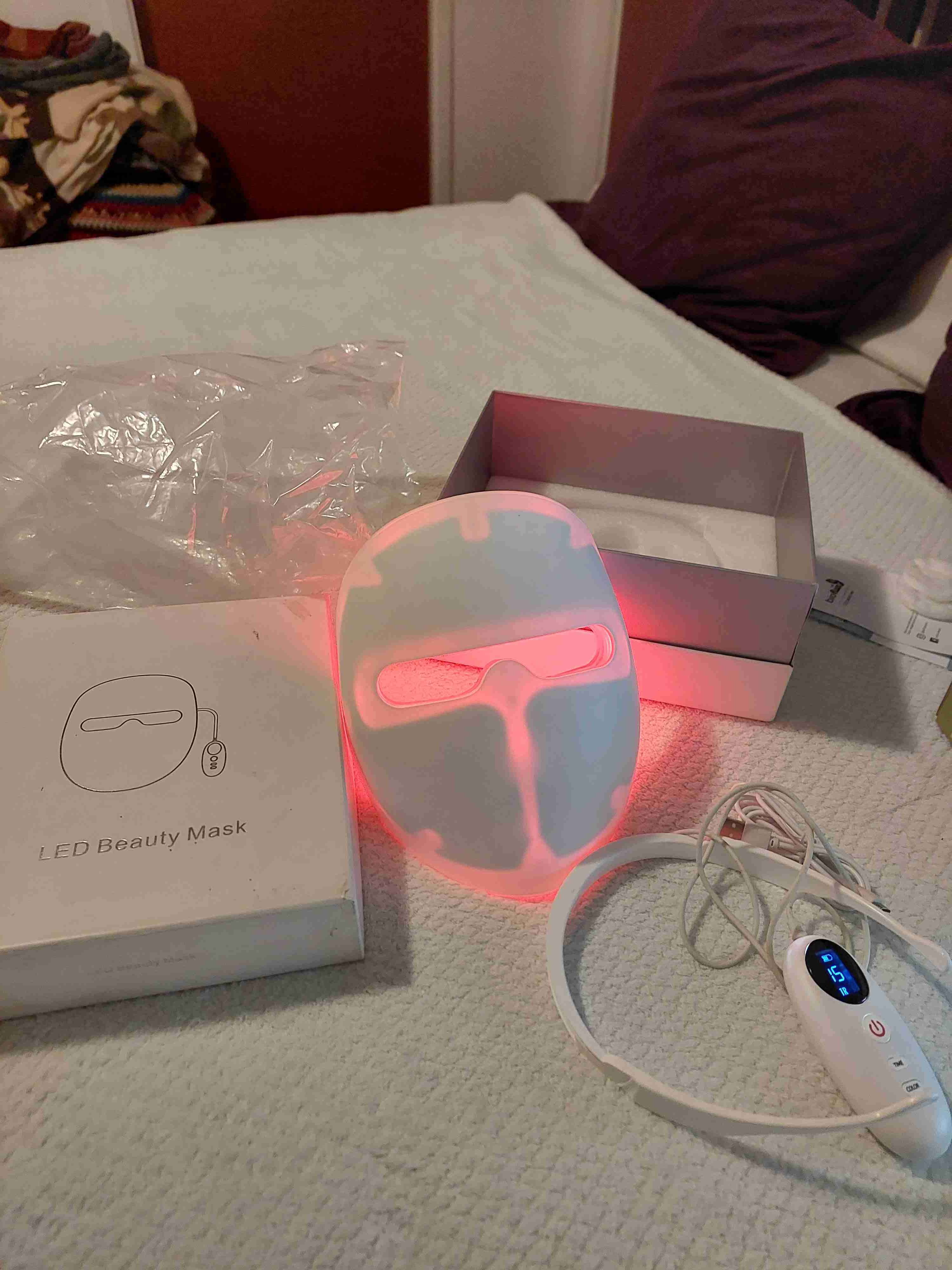 Máscara de belleza LED blanca/colores - miniatura 2