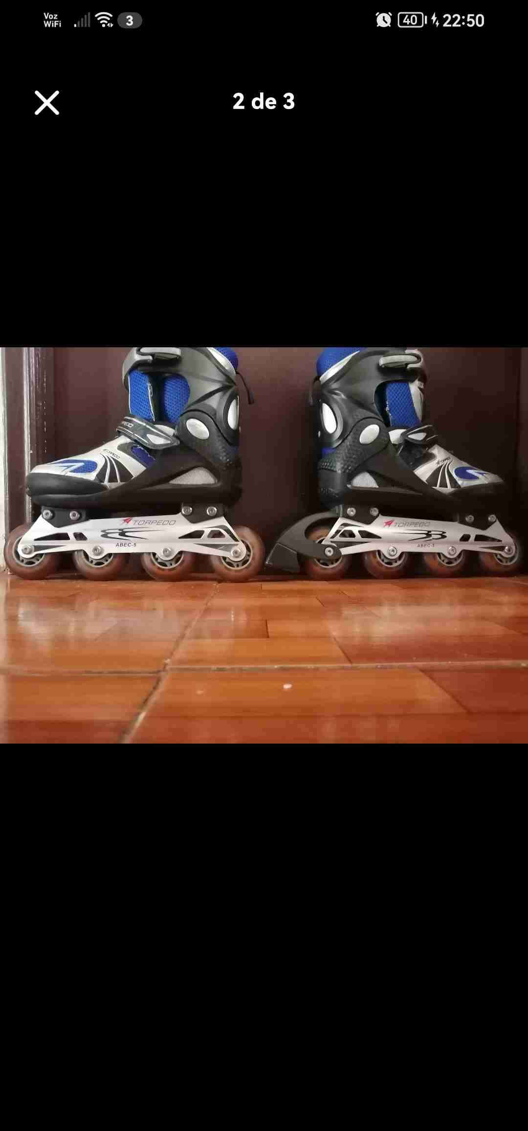 Patines en línea azul y negro - miniatura 2