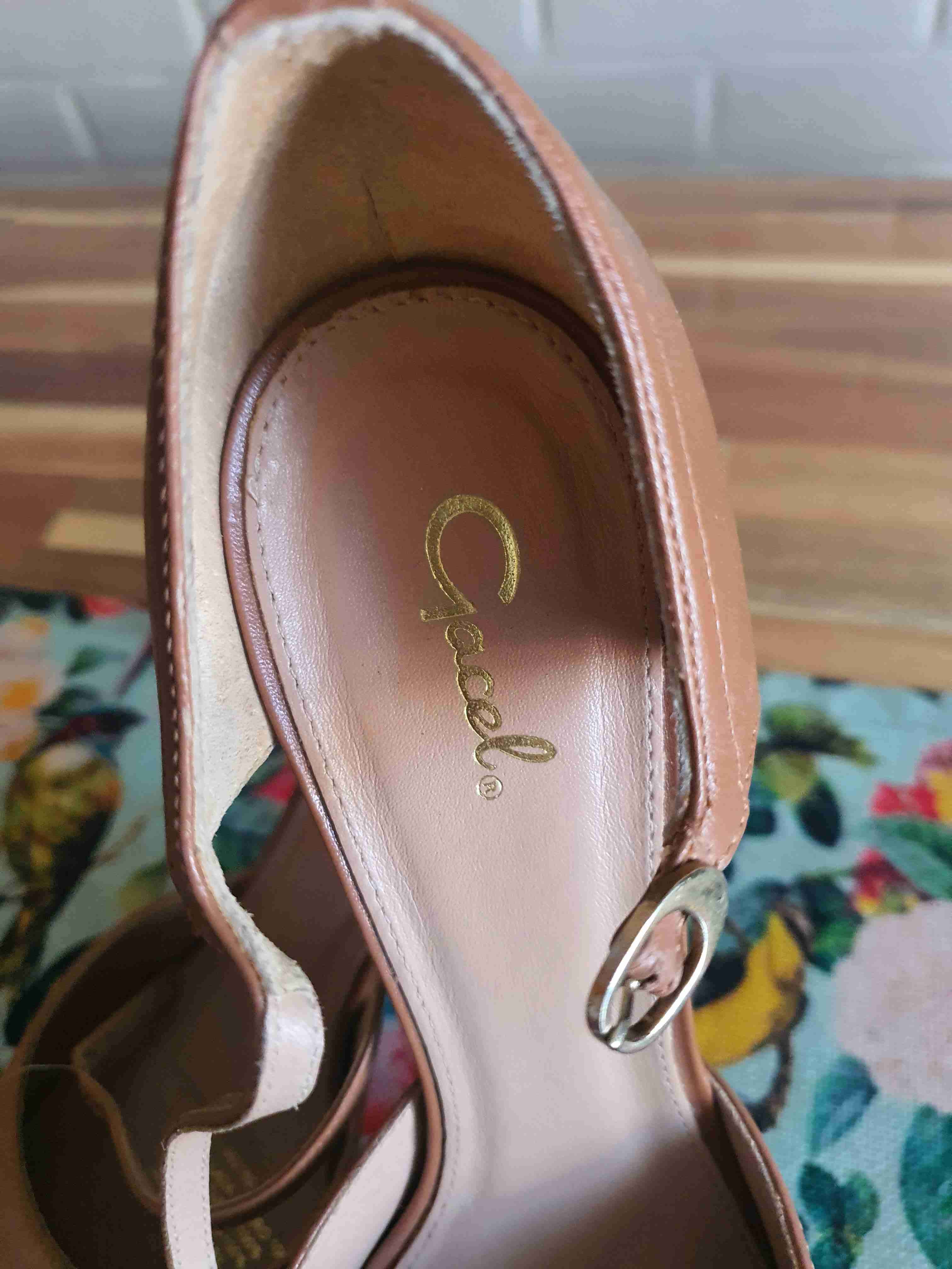 Zapatos tacón beige elegantes marca Gacel n38 - miniatura 2