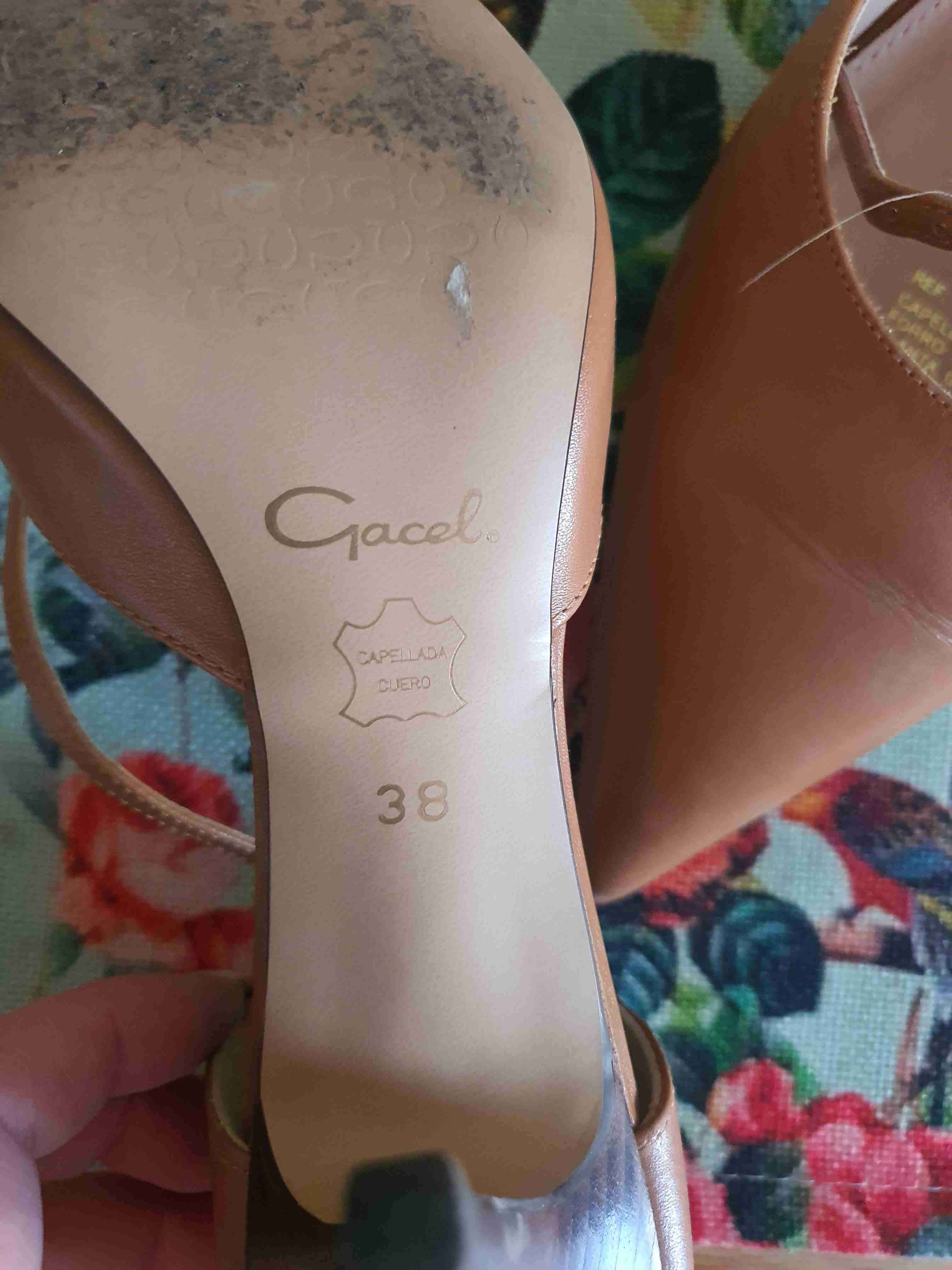 Zapatos tacón beige elegantes marca Gacel n38 - miniatura 3