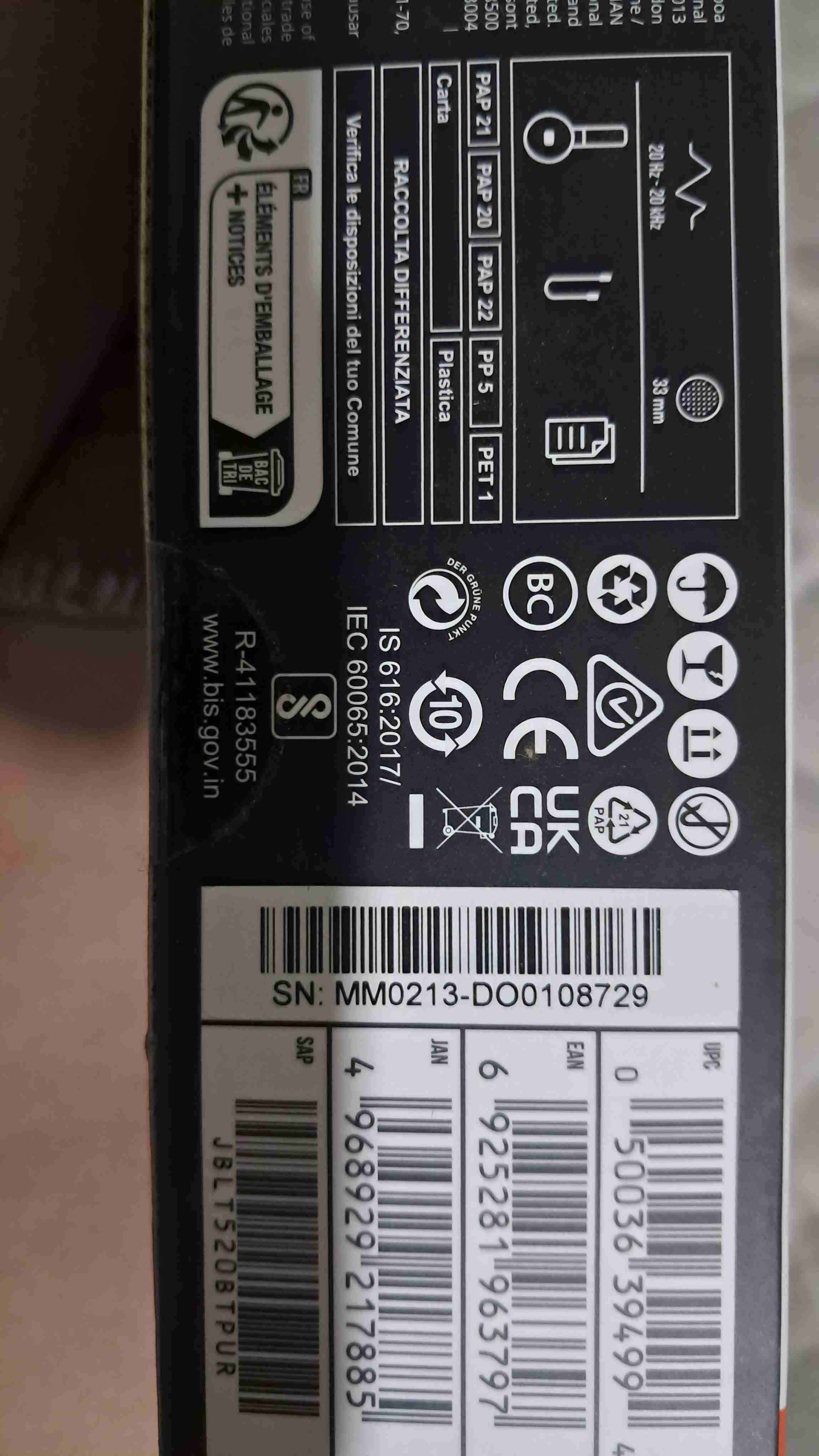 Auriculares jbl 520 BT inalámbricos morados - miniatura 3