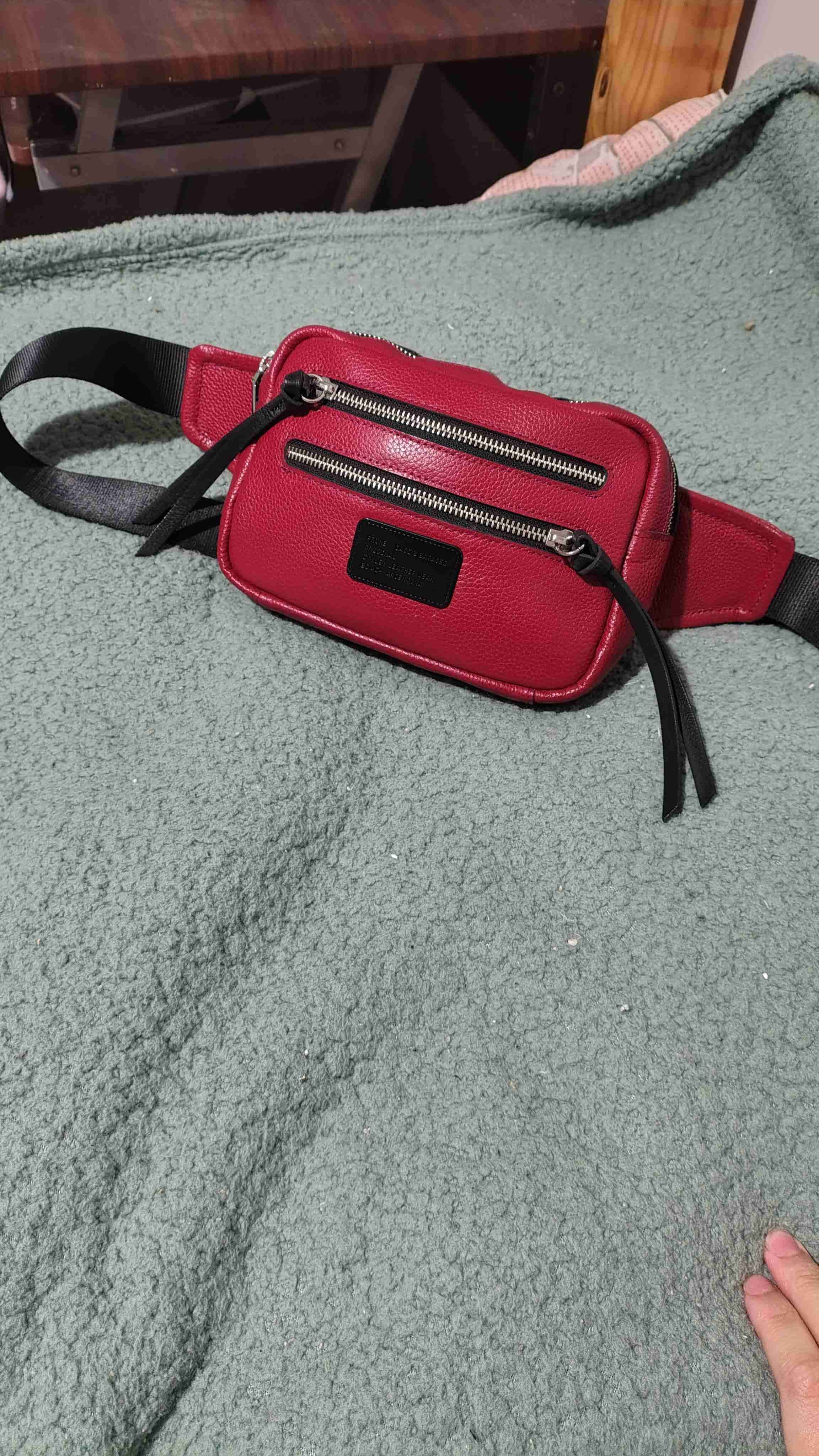 Riñonera roja con cierres metálicos PRÜNE - miniatura 2