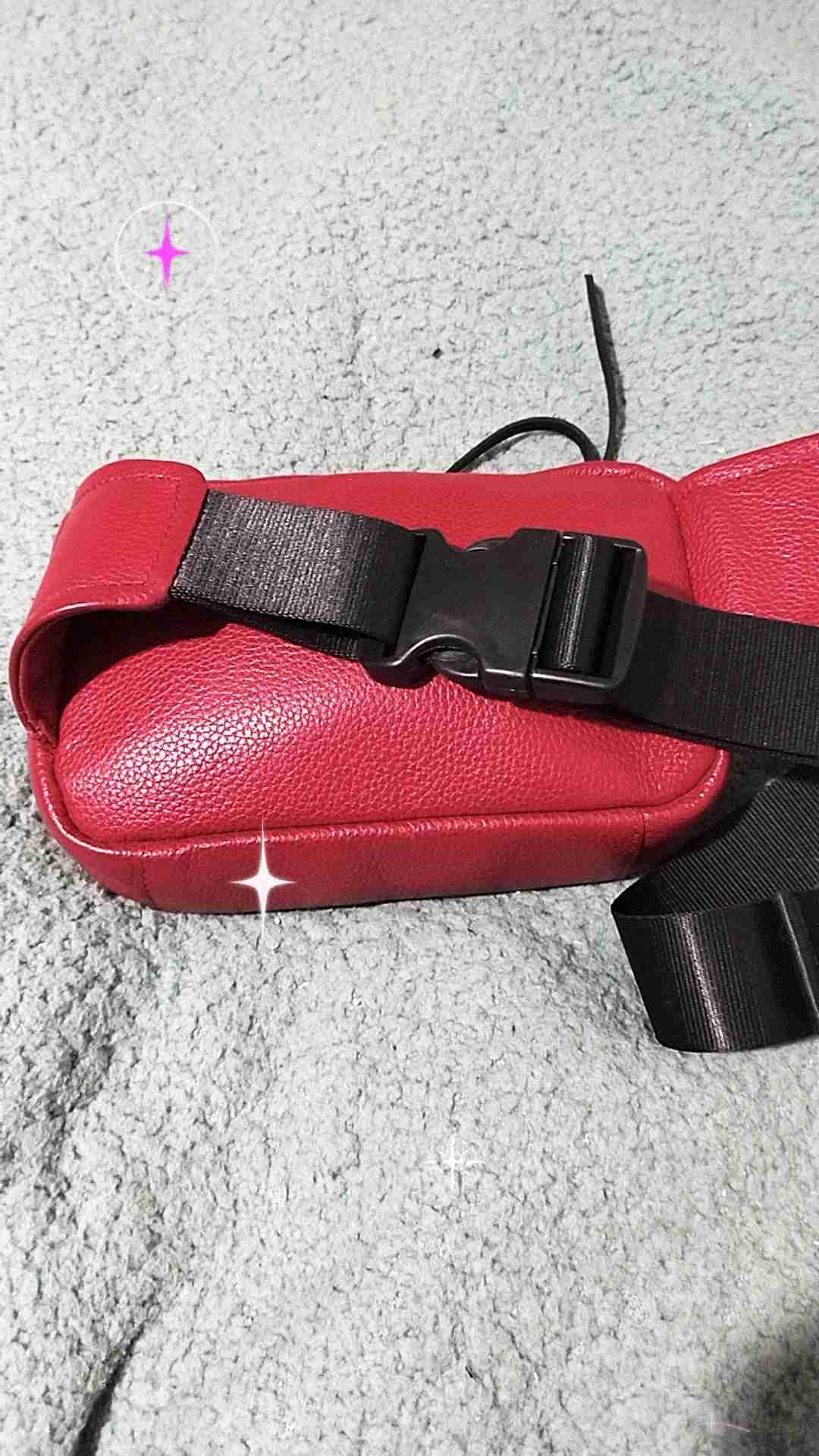 Riñonera roja con cierres metálicos PRÜNE - miniatura 3