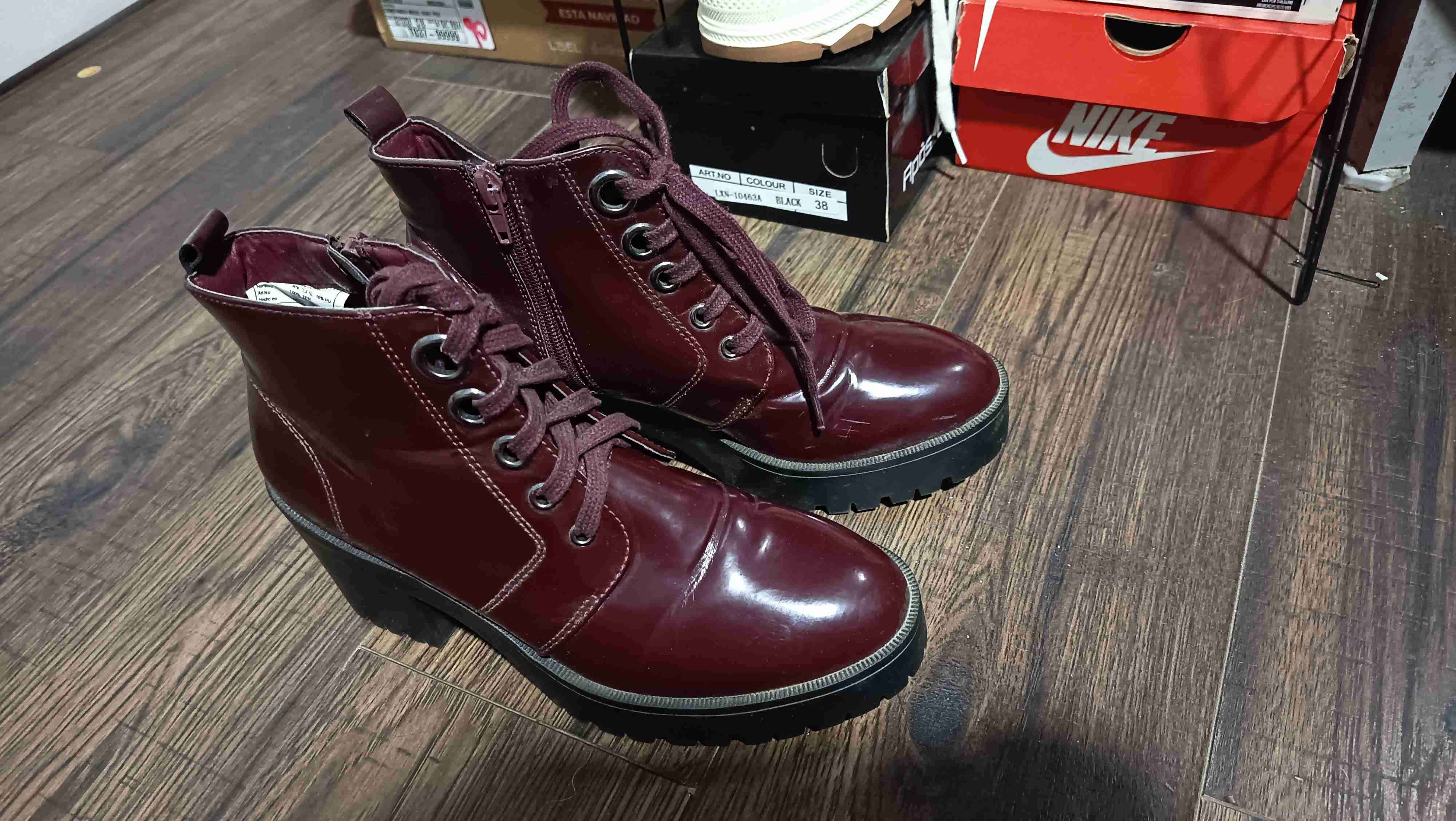 Botines burdeos con plataforma