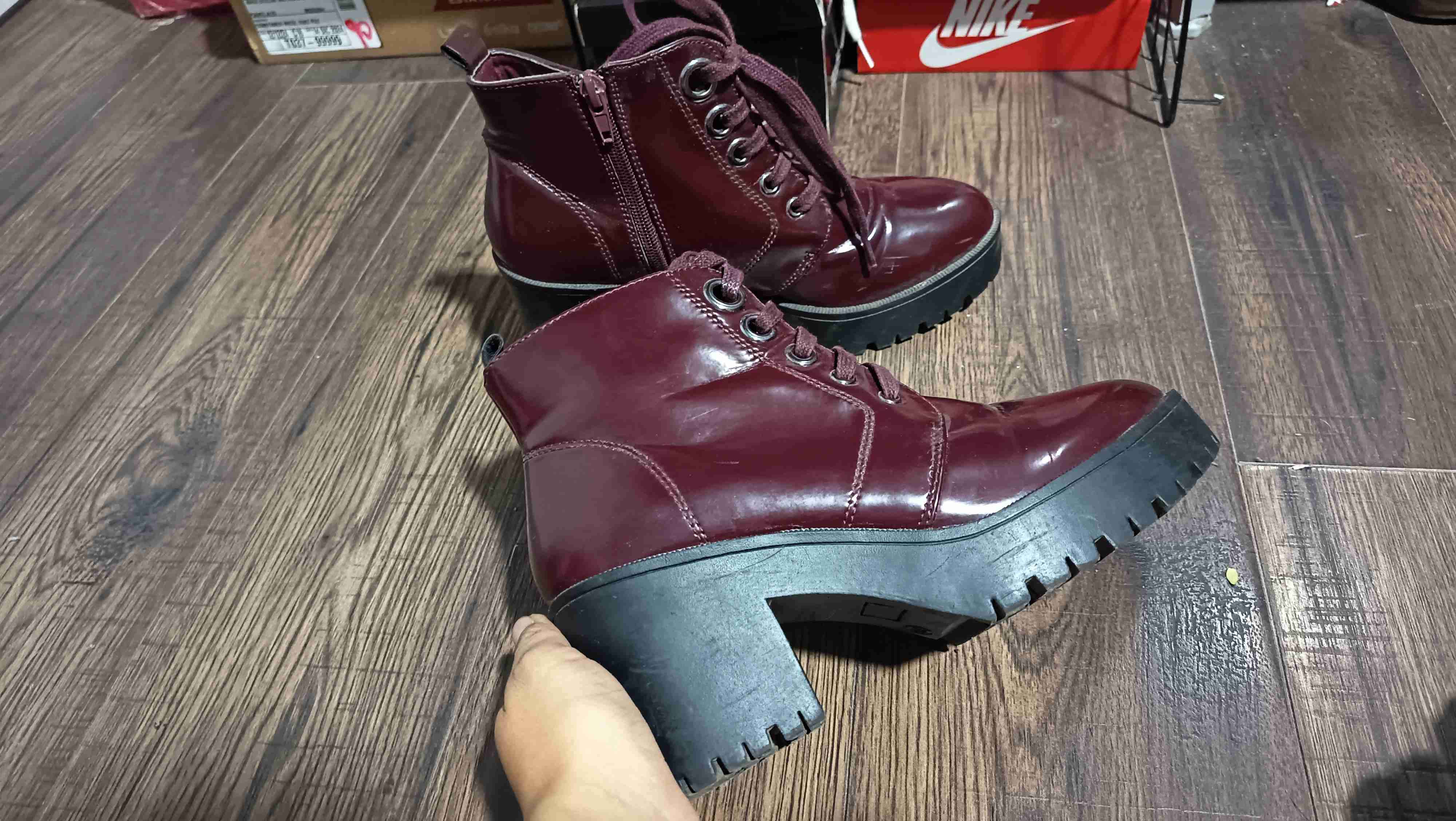 Botines burdeos con plataforma - miniatura 2