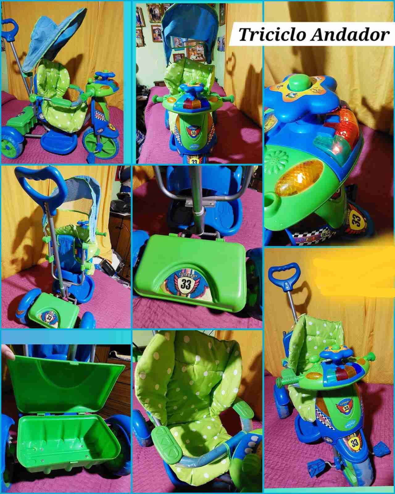 Triciclo andador infantil colorido