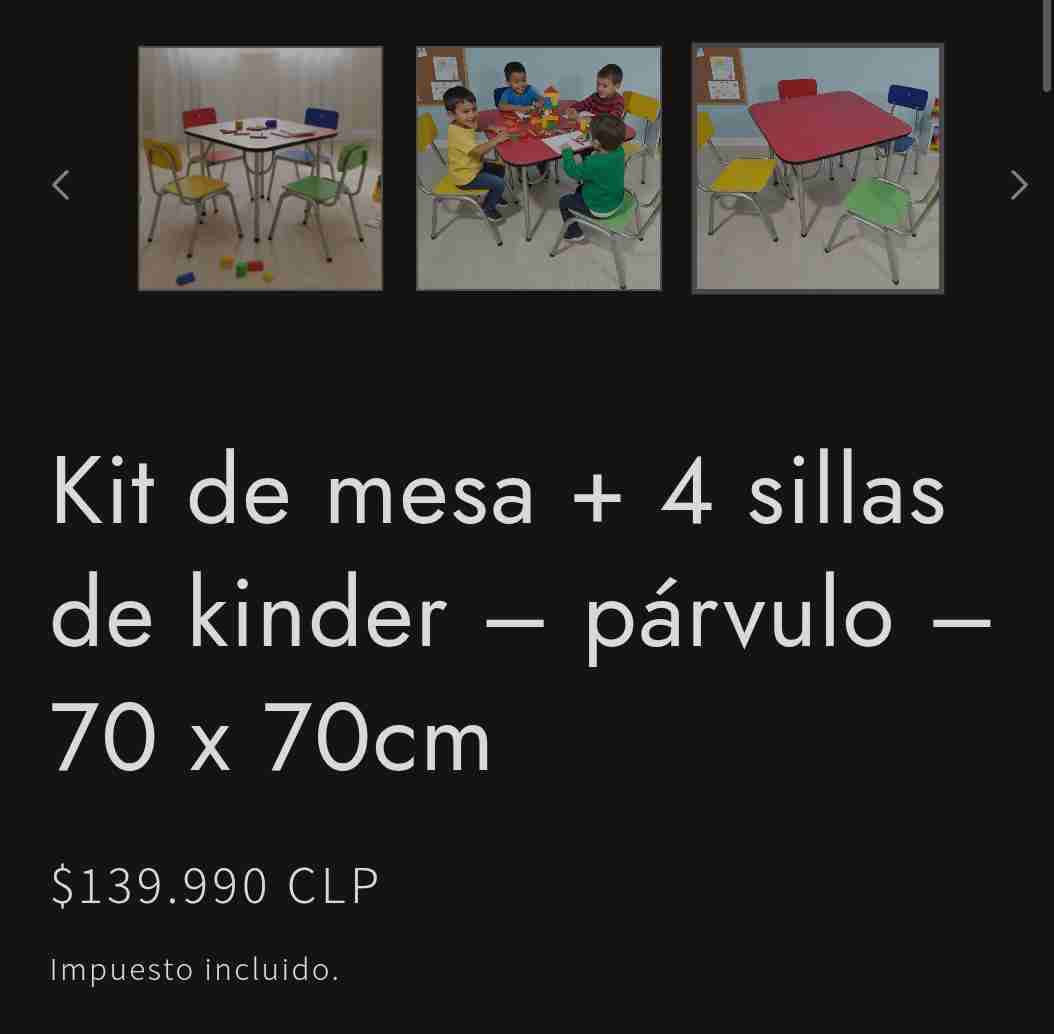 Kit mesa infantil con sillas coloridas - miniatura 2