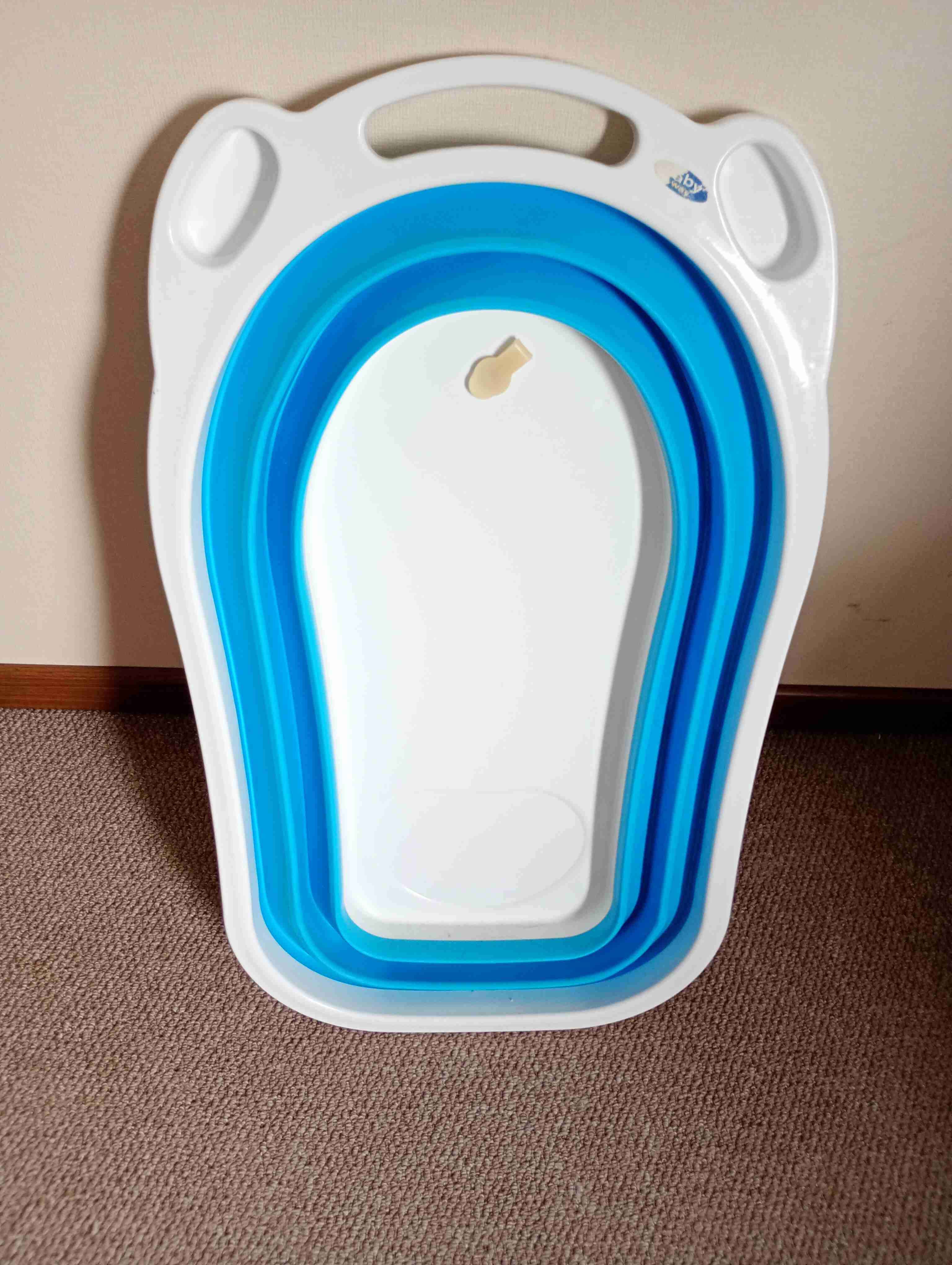 Tina plegable azul y blanca baby way