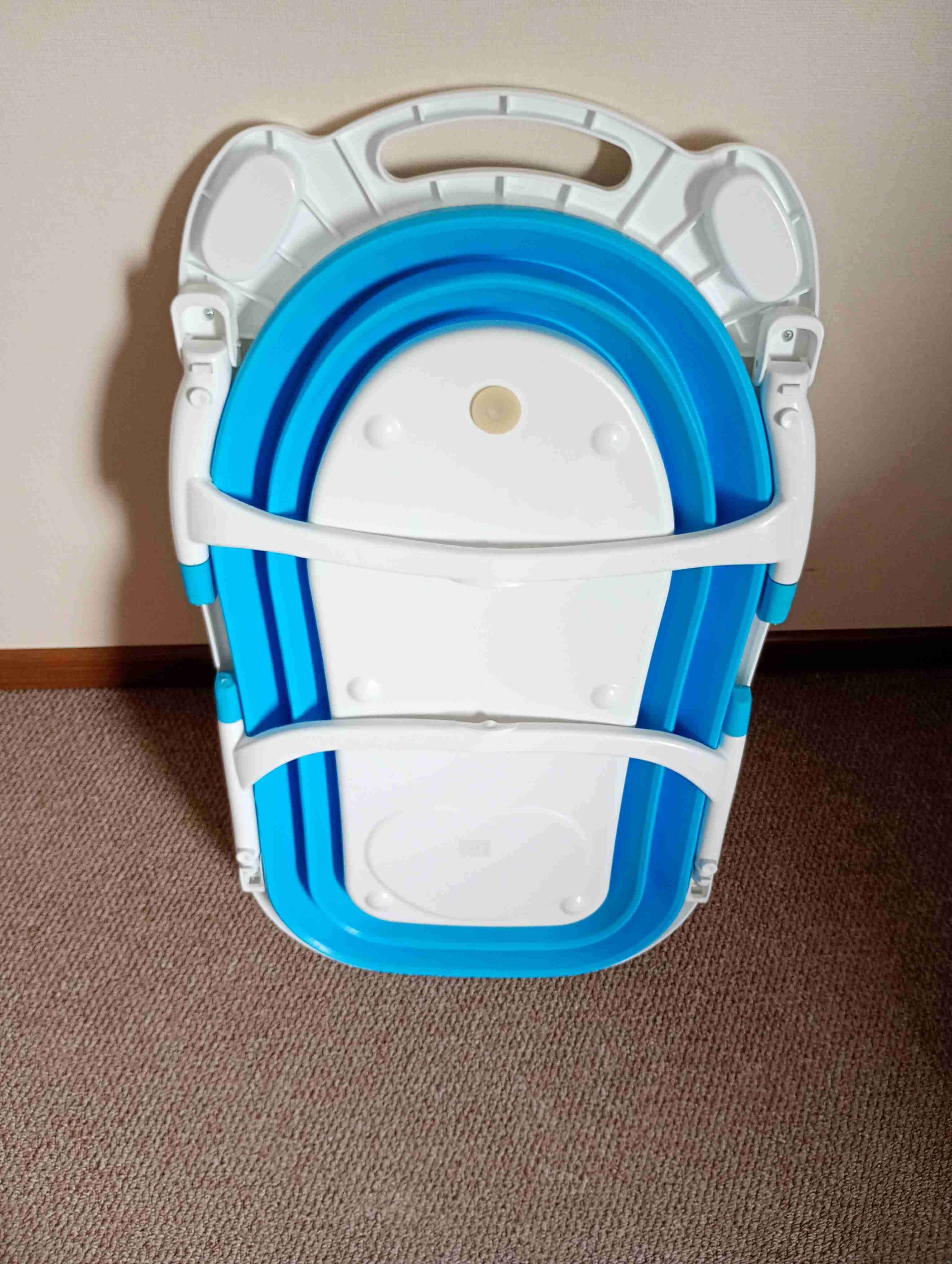 Tina plegable azul y blanca baby way - 2