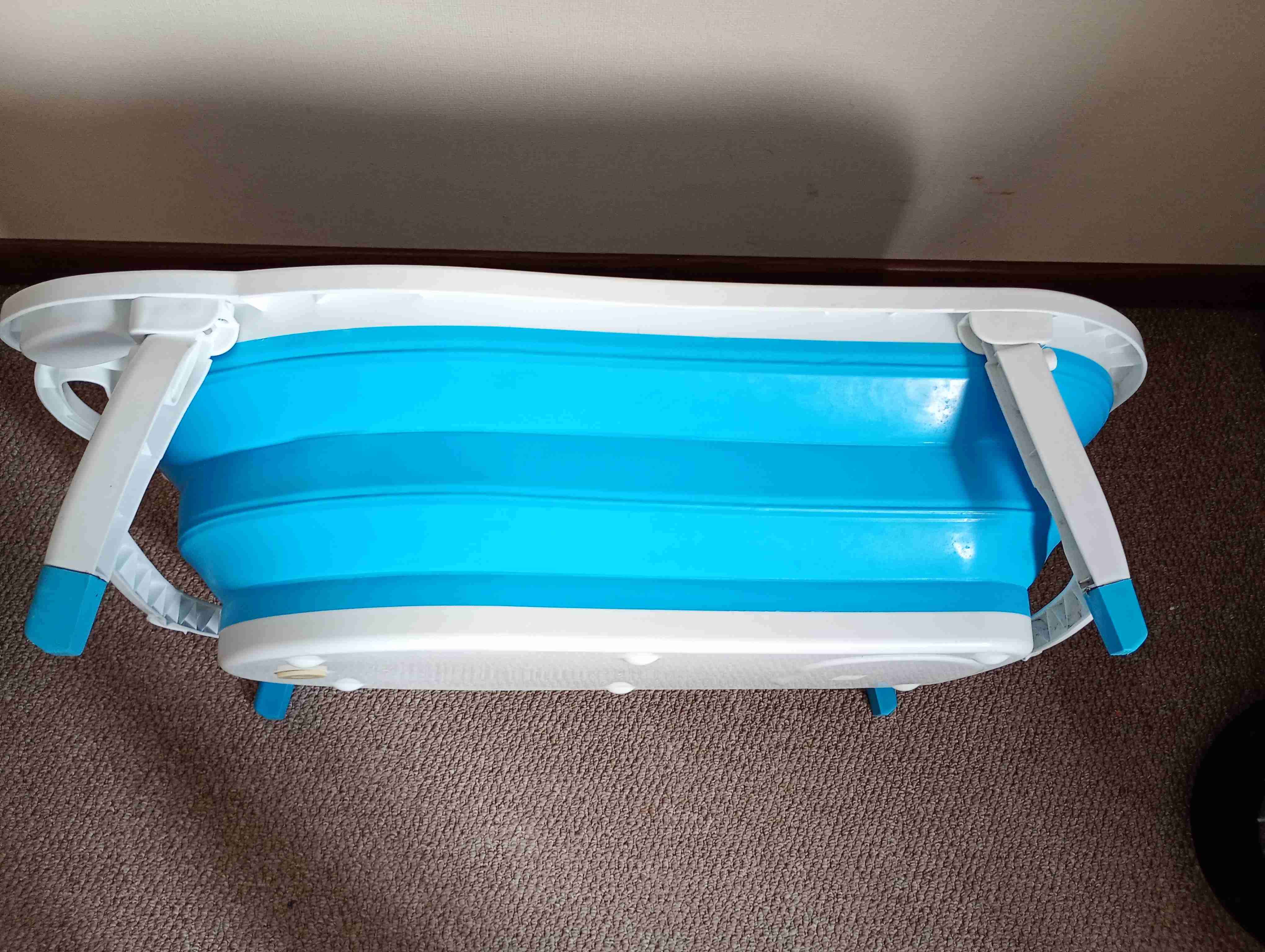 Tina plegable azul y blanca baby way - 3