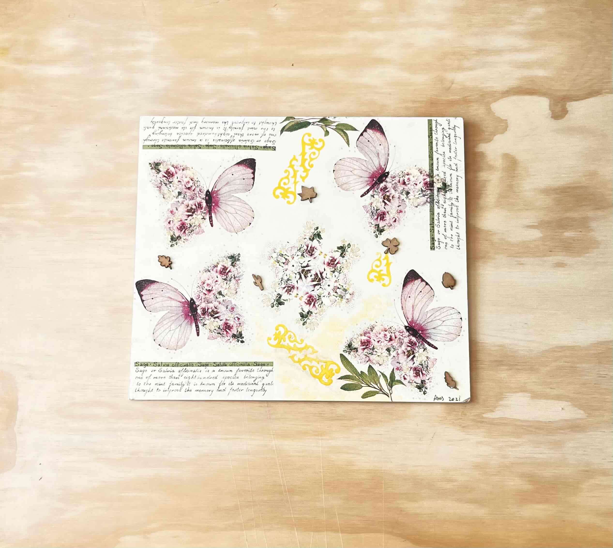 Lienzo decorativo con mariposas