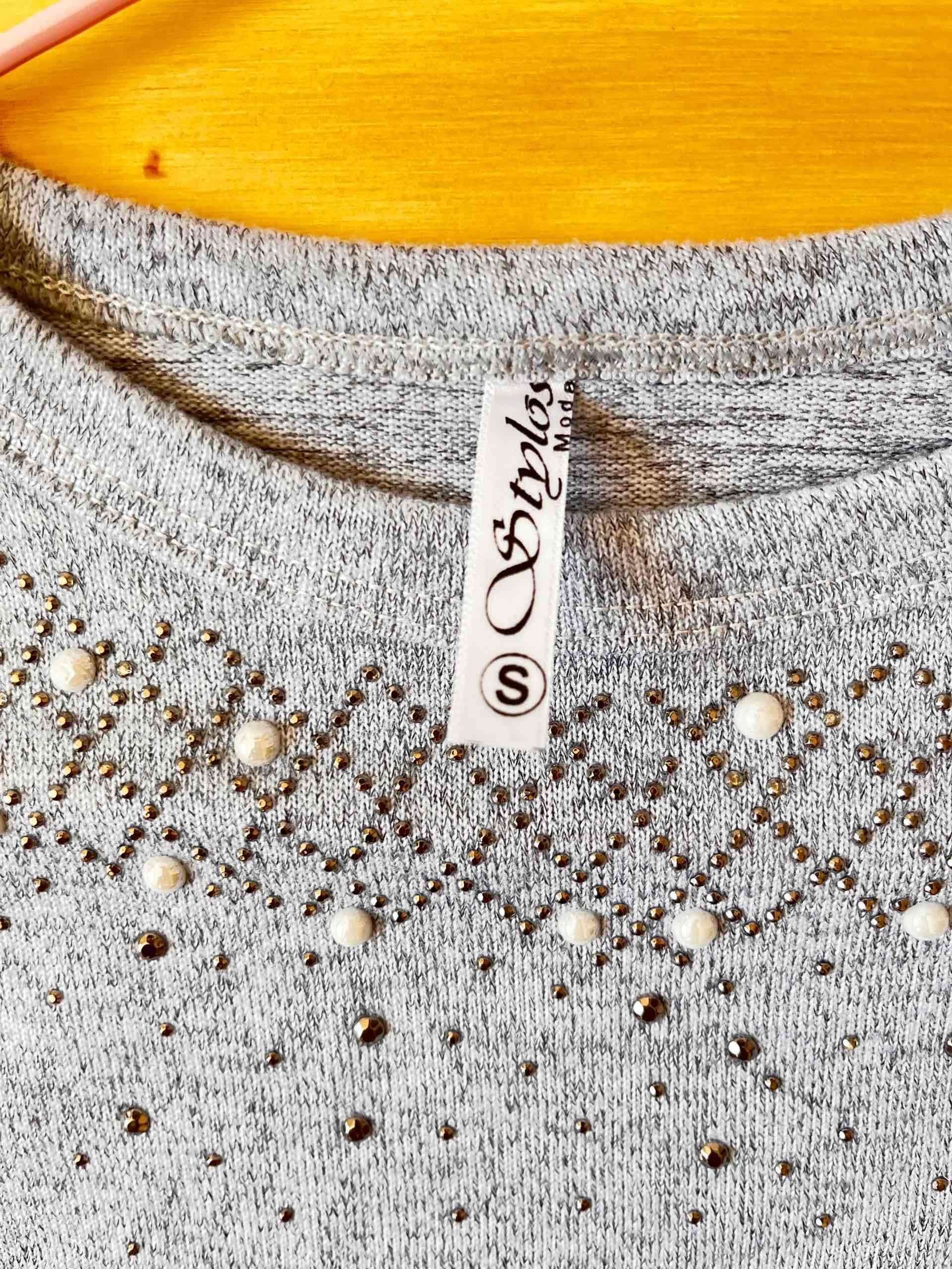 Suéter de algodón ligero con piedreria | TALLA S - miniatura 4
