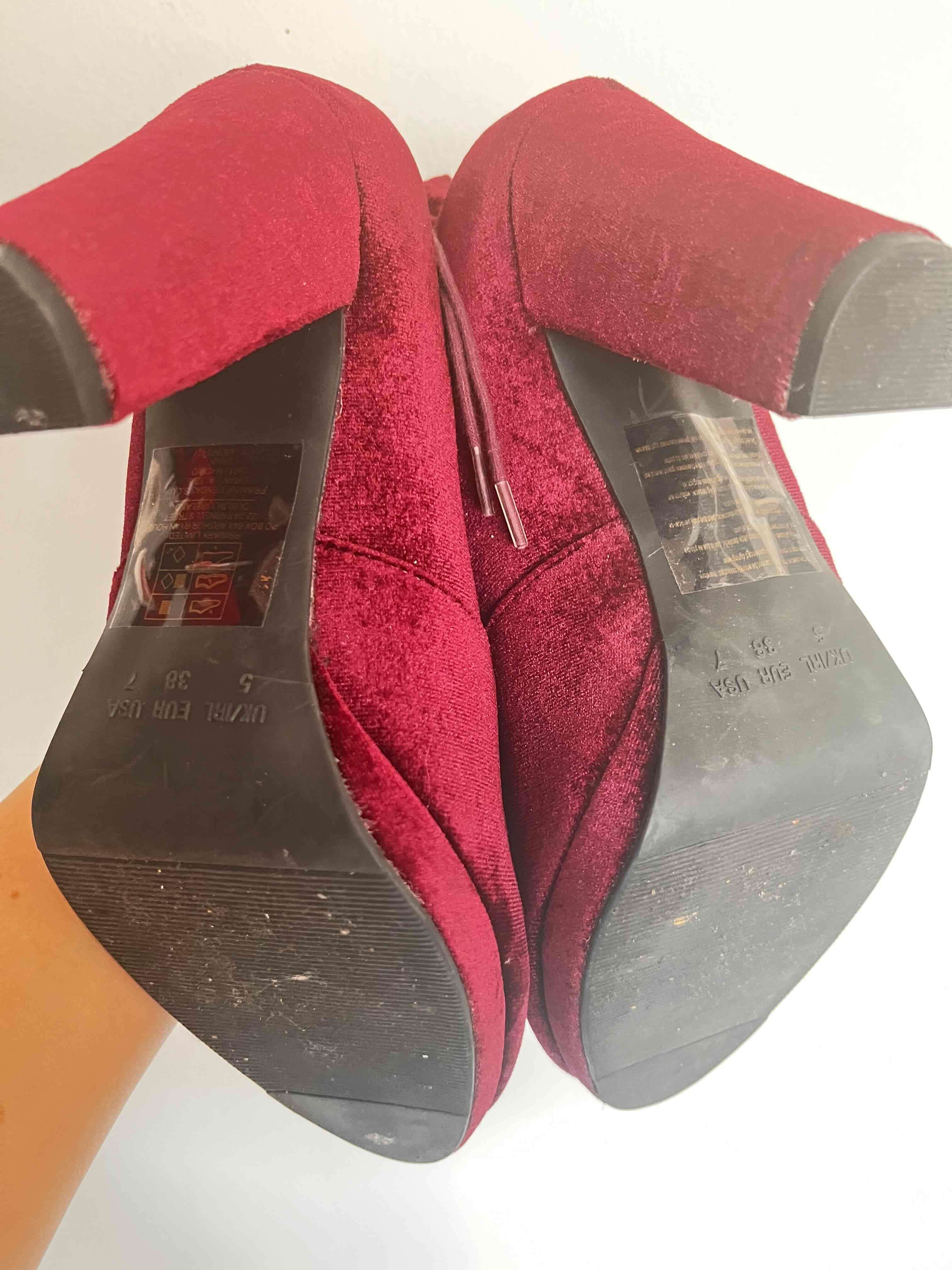 Botines de terciopelo bordeo - miniatura 4