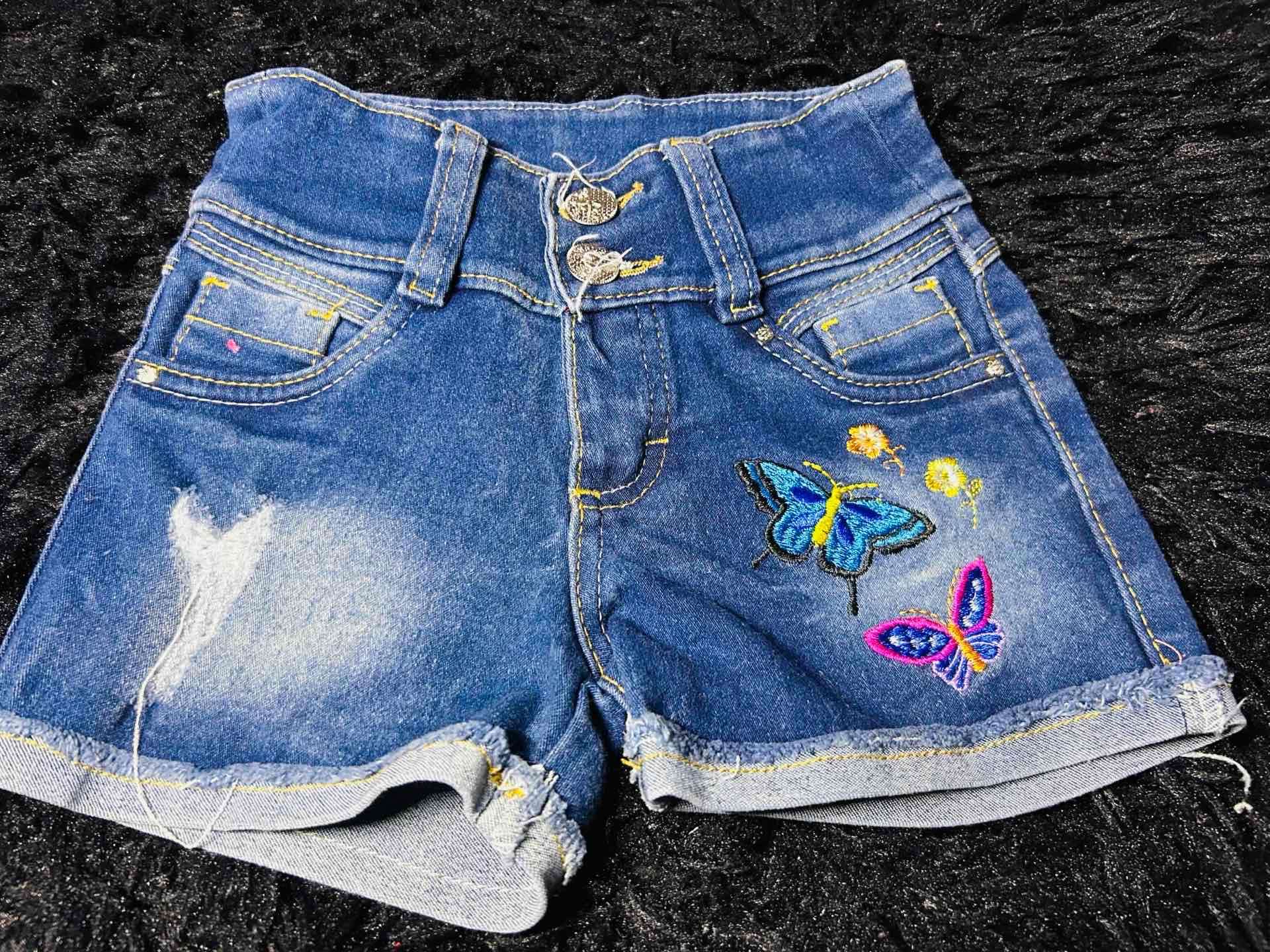 Shorts de mezclilla azul Niña - miniatura 2