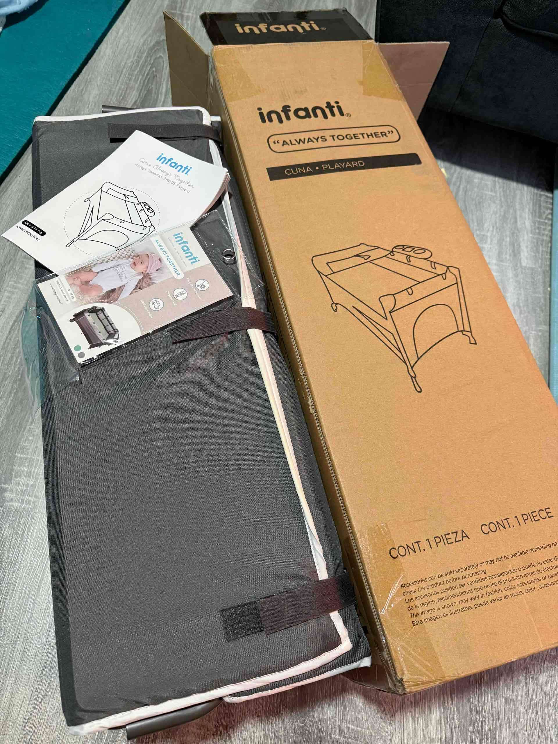 Cuna y corral Infanti gris