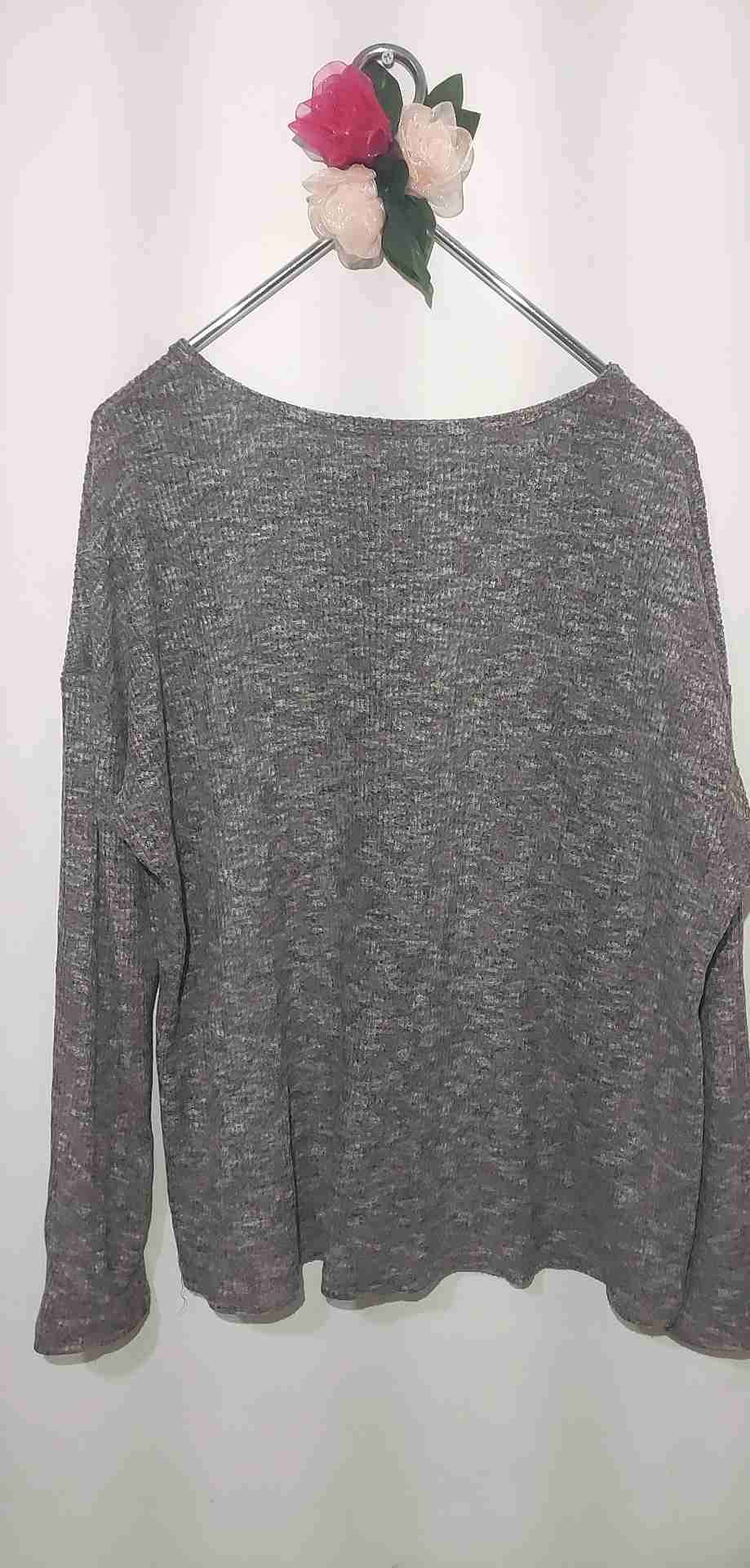 Sweater delgado jaspeado Marron. - miniatura 2