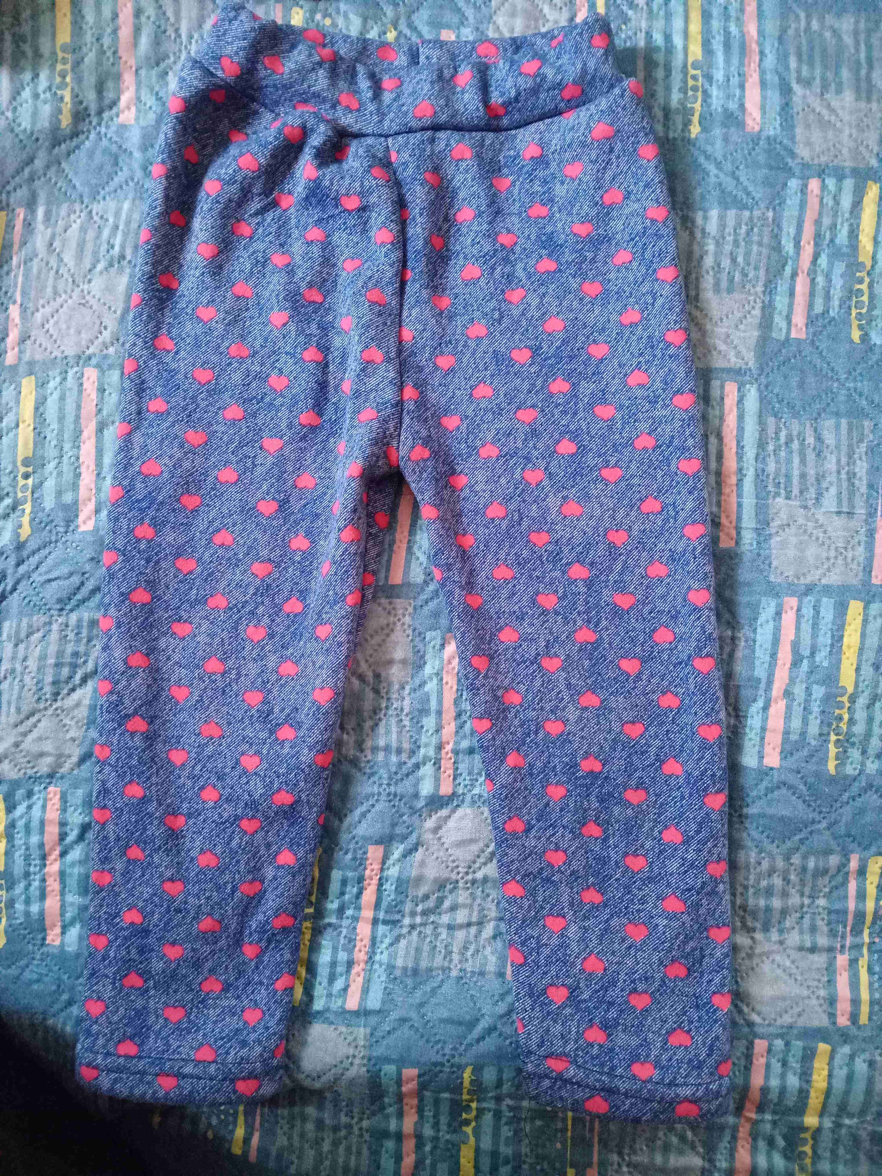 Pantalones de niñas azul con corazones