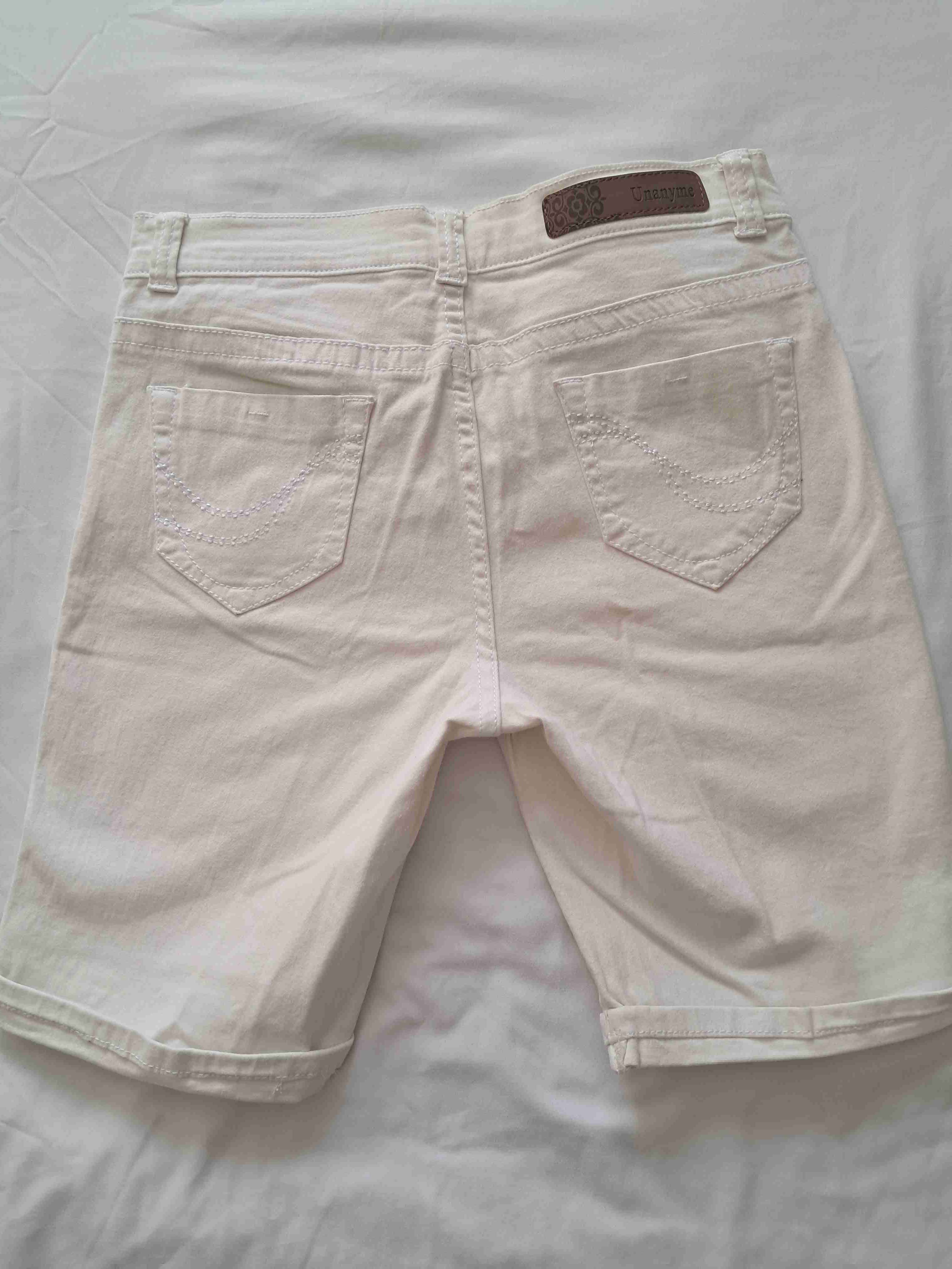 Bermuda blanca casual Unanyme talla 40 - miniatura 2