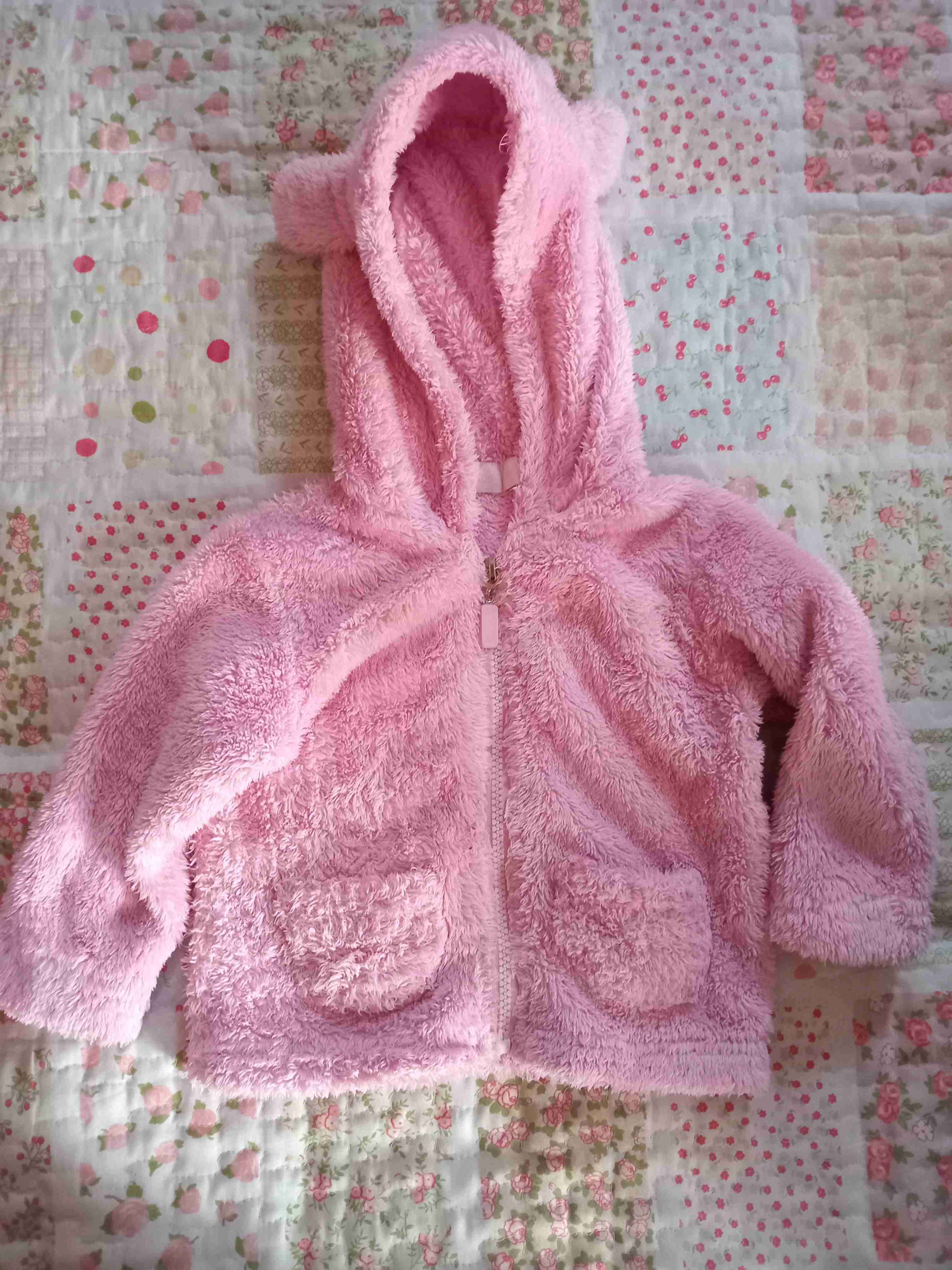 Abrigo polar rosado infantil