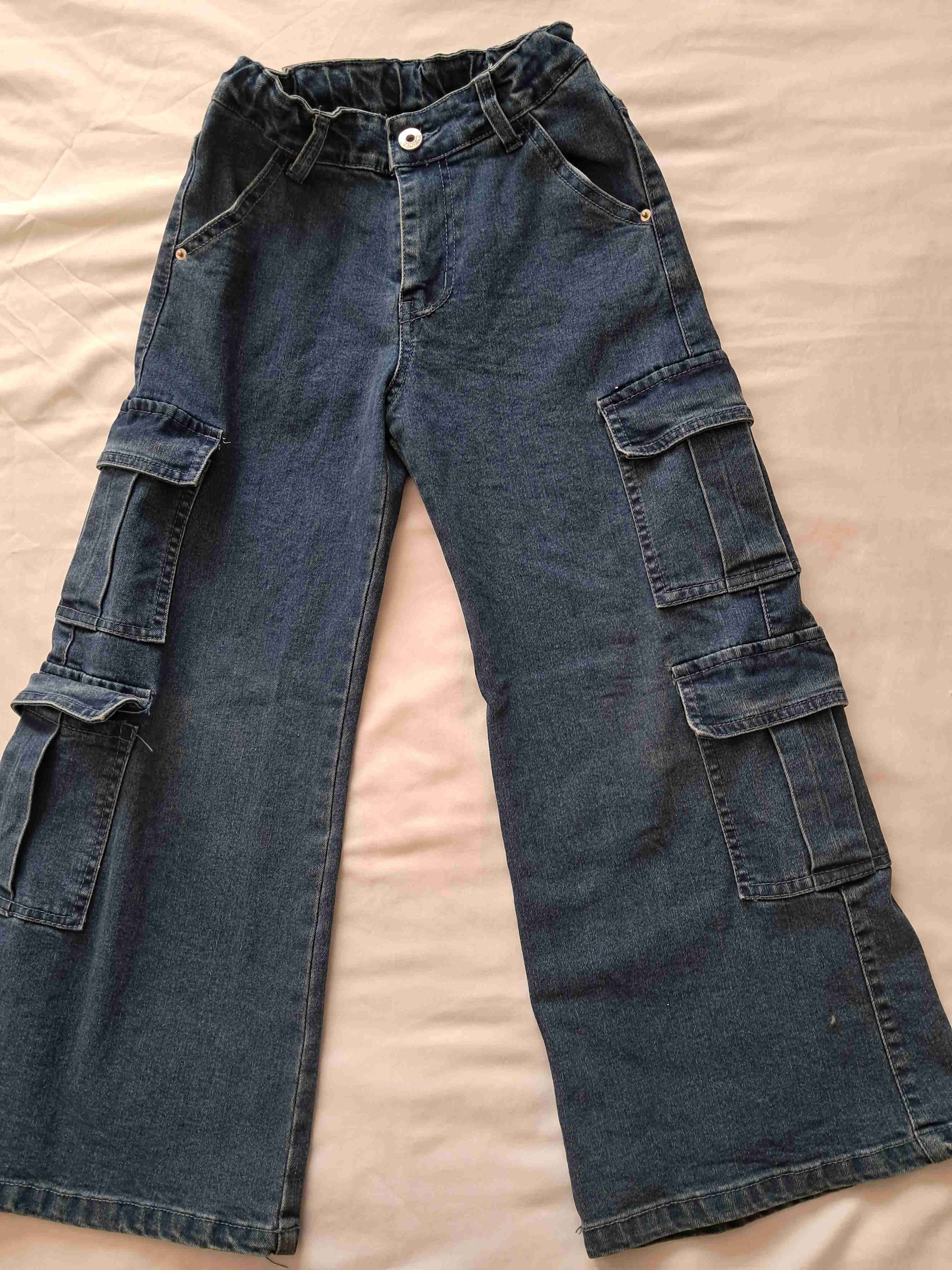 Pantalones cargo denim azul talla 10