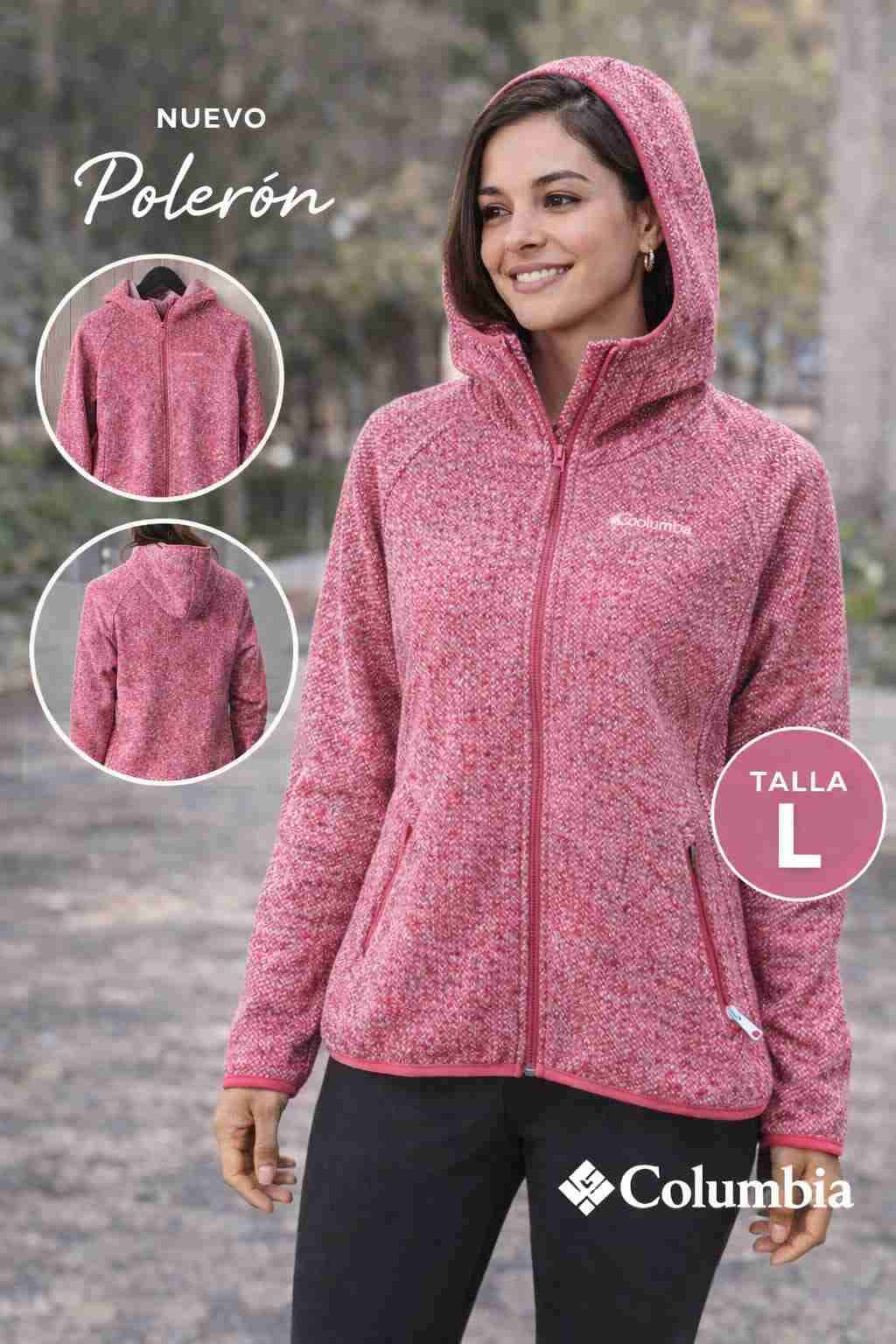 Polerón Columbia rosado con capucha
