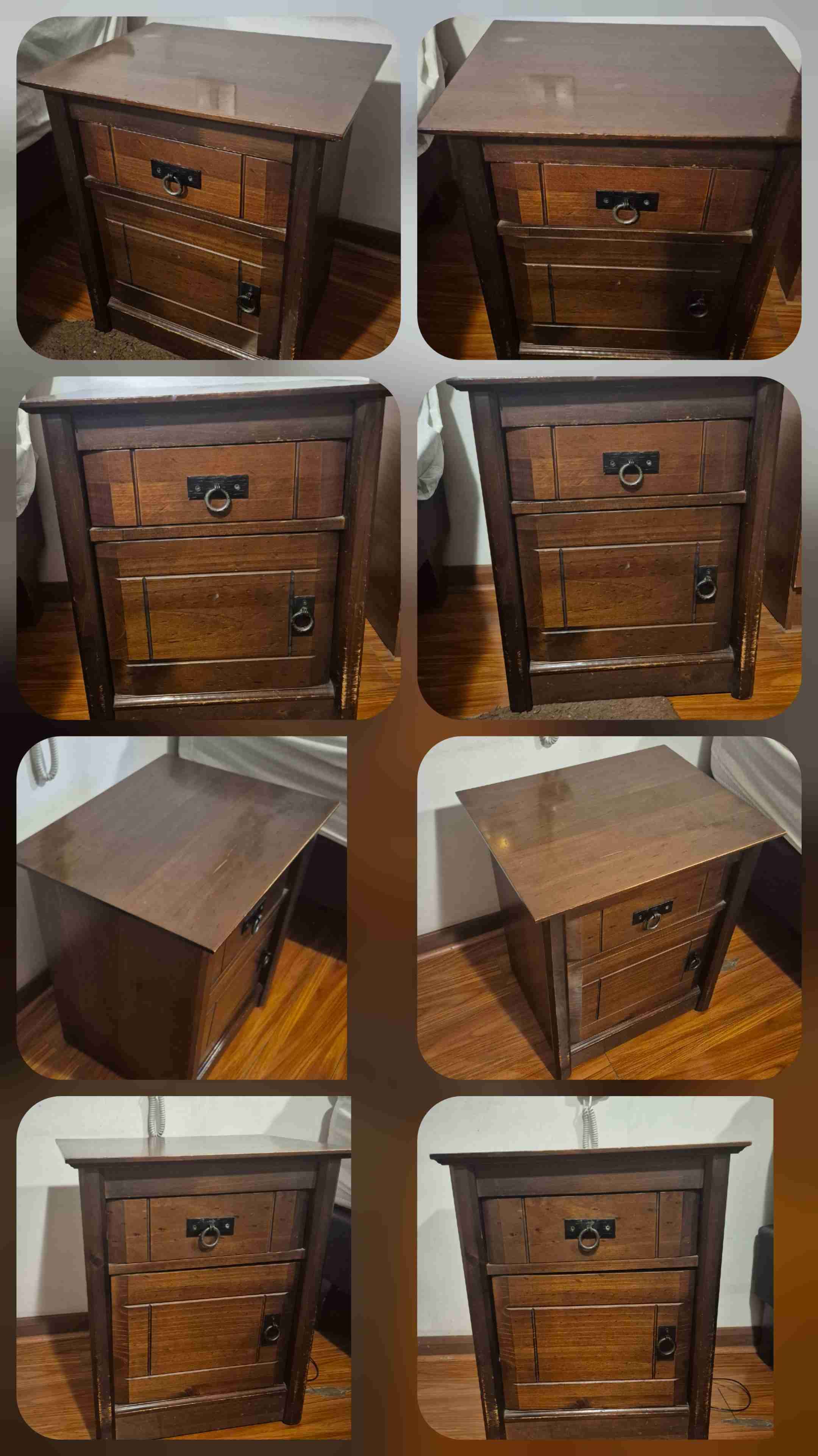 Velador de madera estilo rústico