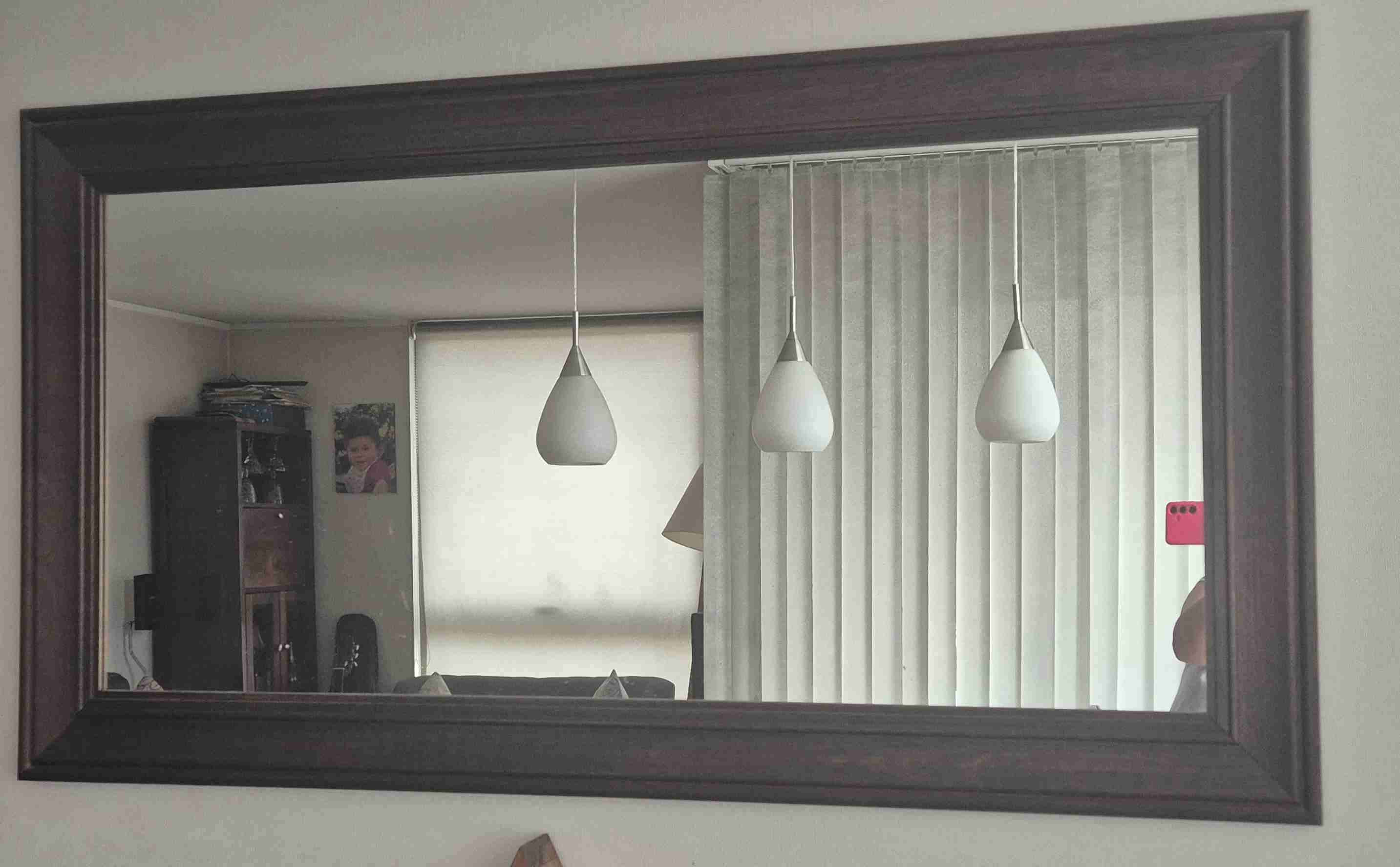 Espejo con marco de madera café - miniatura 2