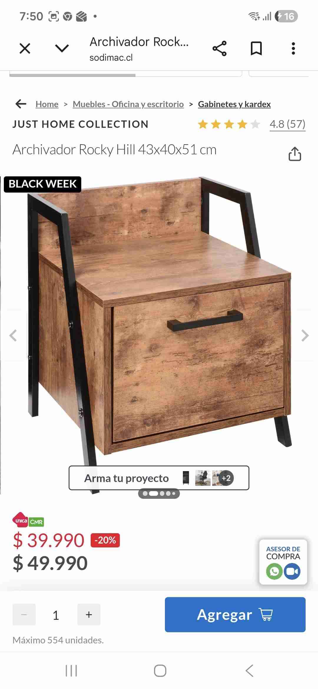 Escritorio con archivero de madera - miniatura 3