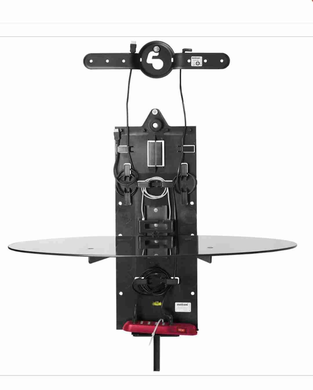 Rack con mesita de vidrio y con soporte moderno - miniatura 2