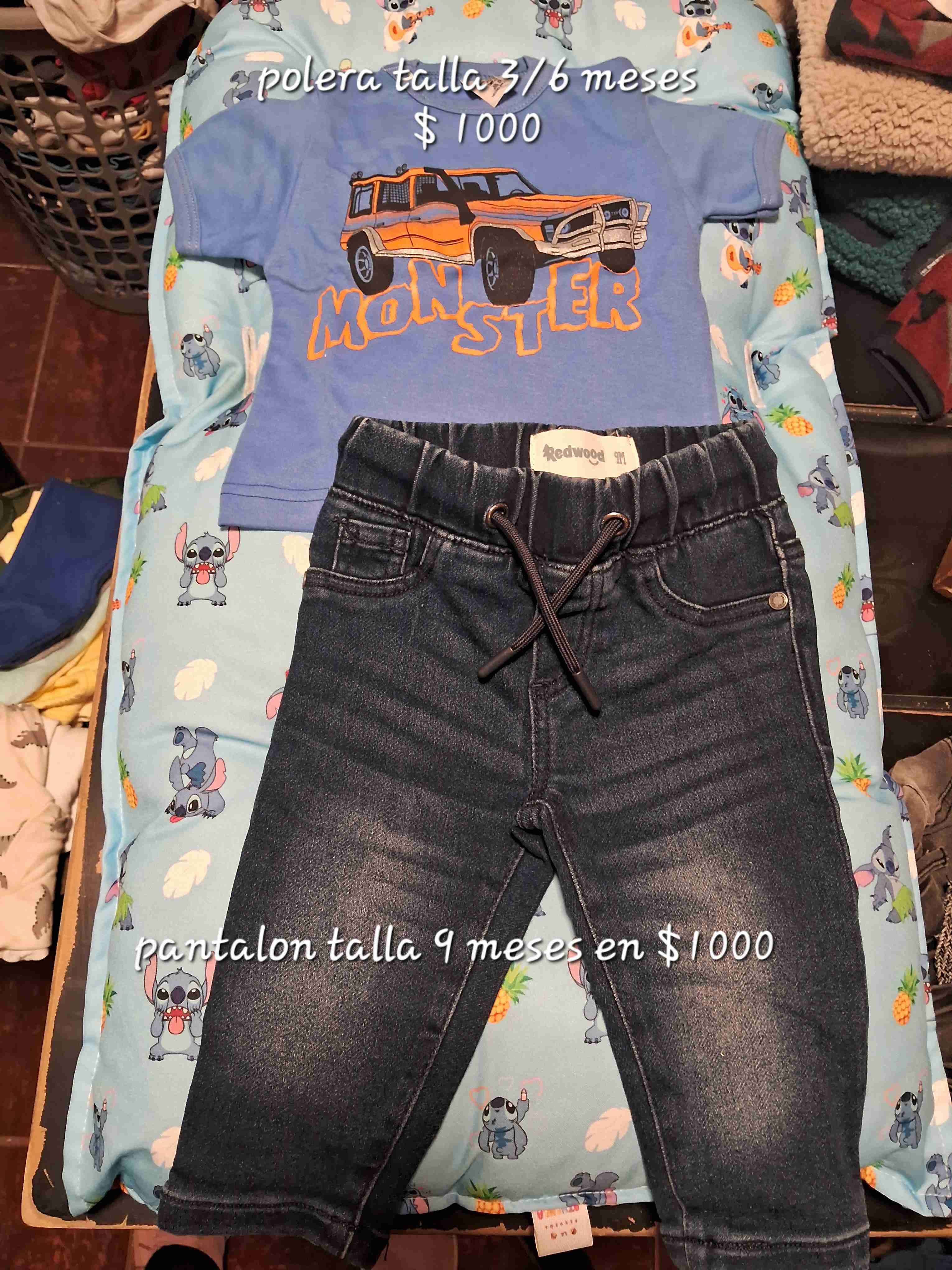 Polera azul infantil Monster