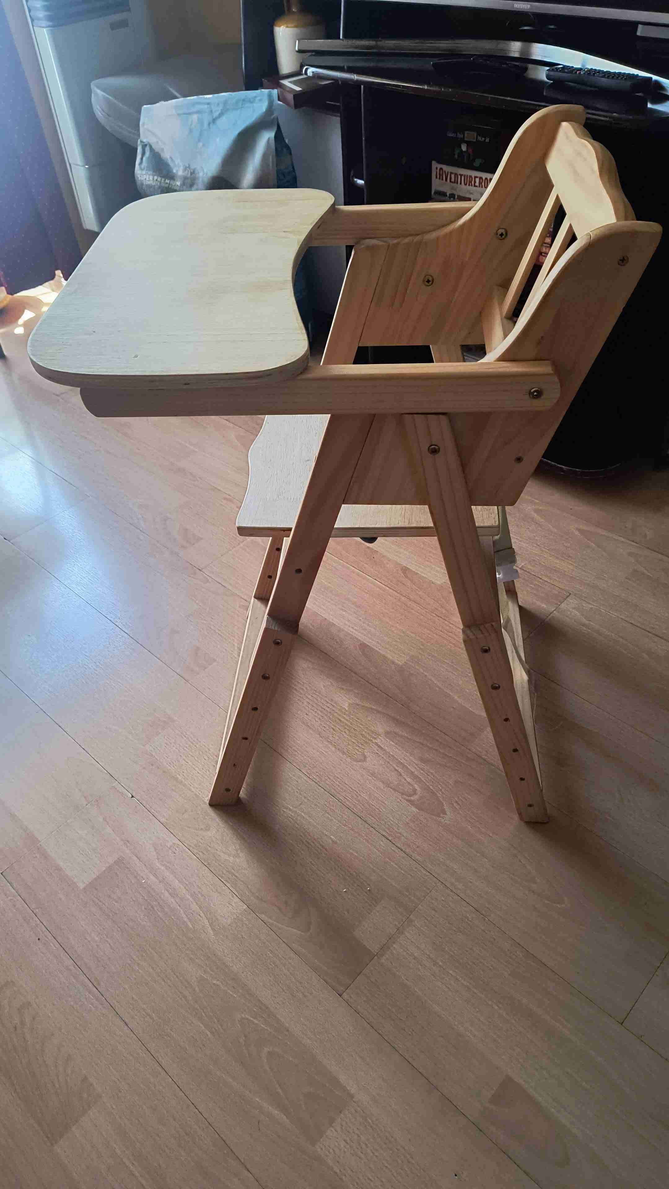 Silla de comer para bebé de madera - miniatura 2