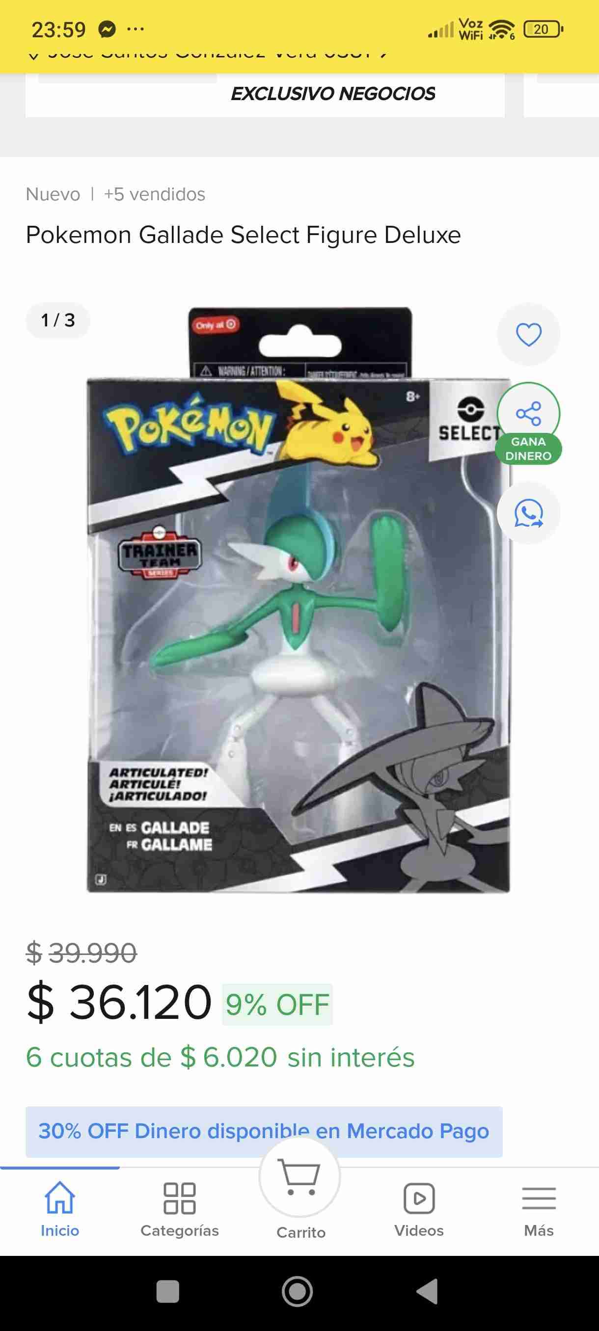 Figura Gallade Pokémon Select Deluxe