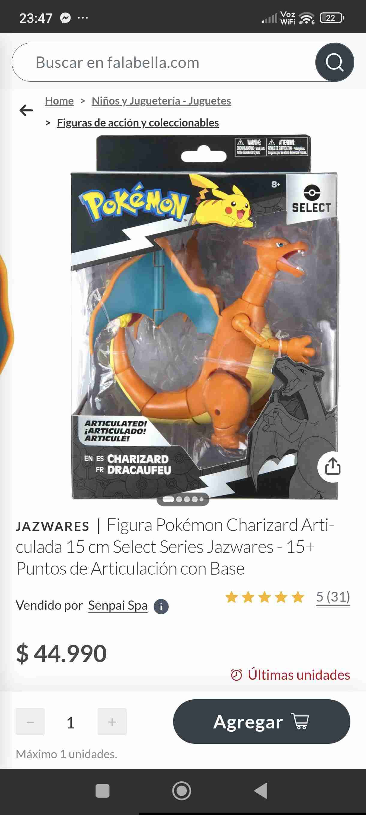 Figura Charizard articulada 15 cm - miniatura 2