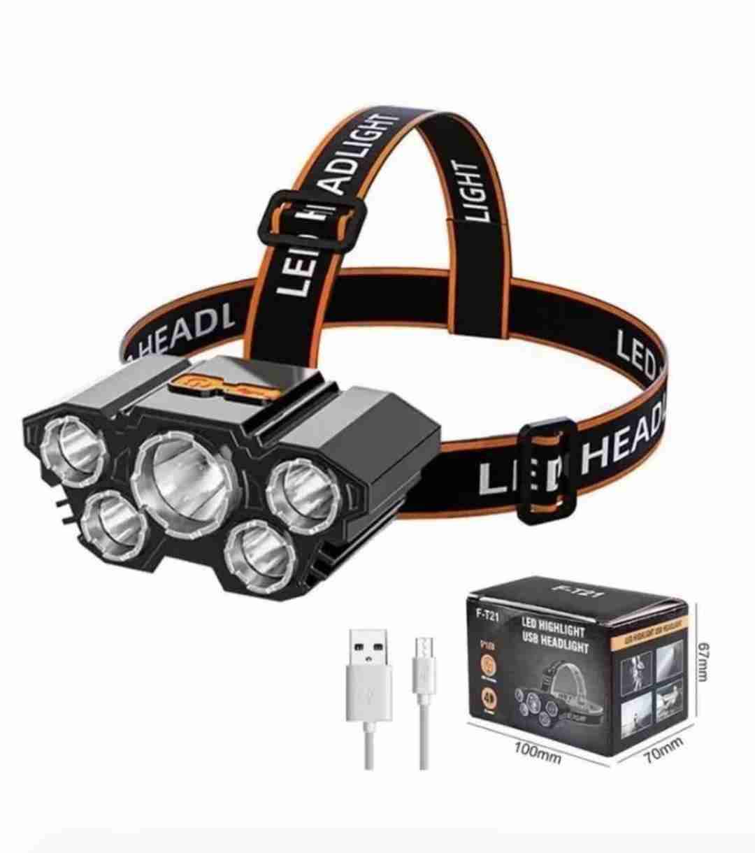 Linterna de Cabeza RECARGABLE 5 Leds  Batery