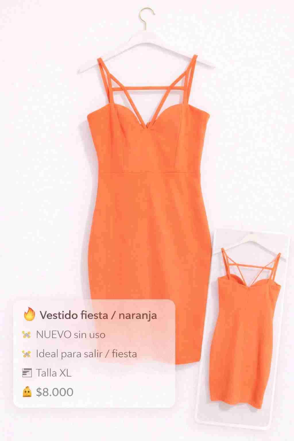 Vestido fiesta coral/rosa XL