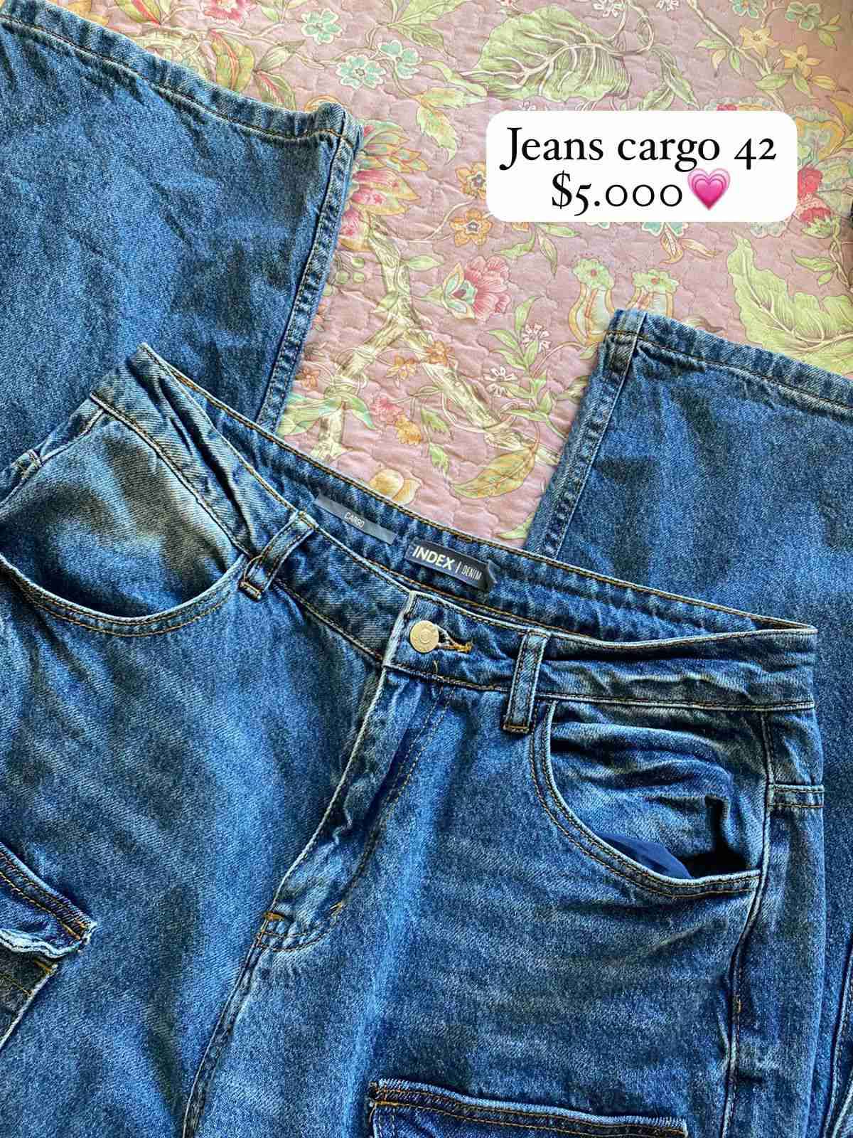 Jeans cargo Índex azul