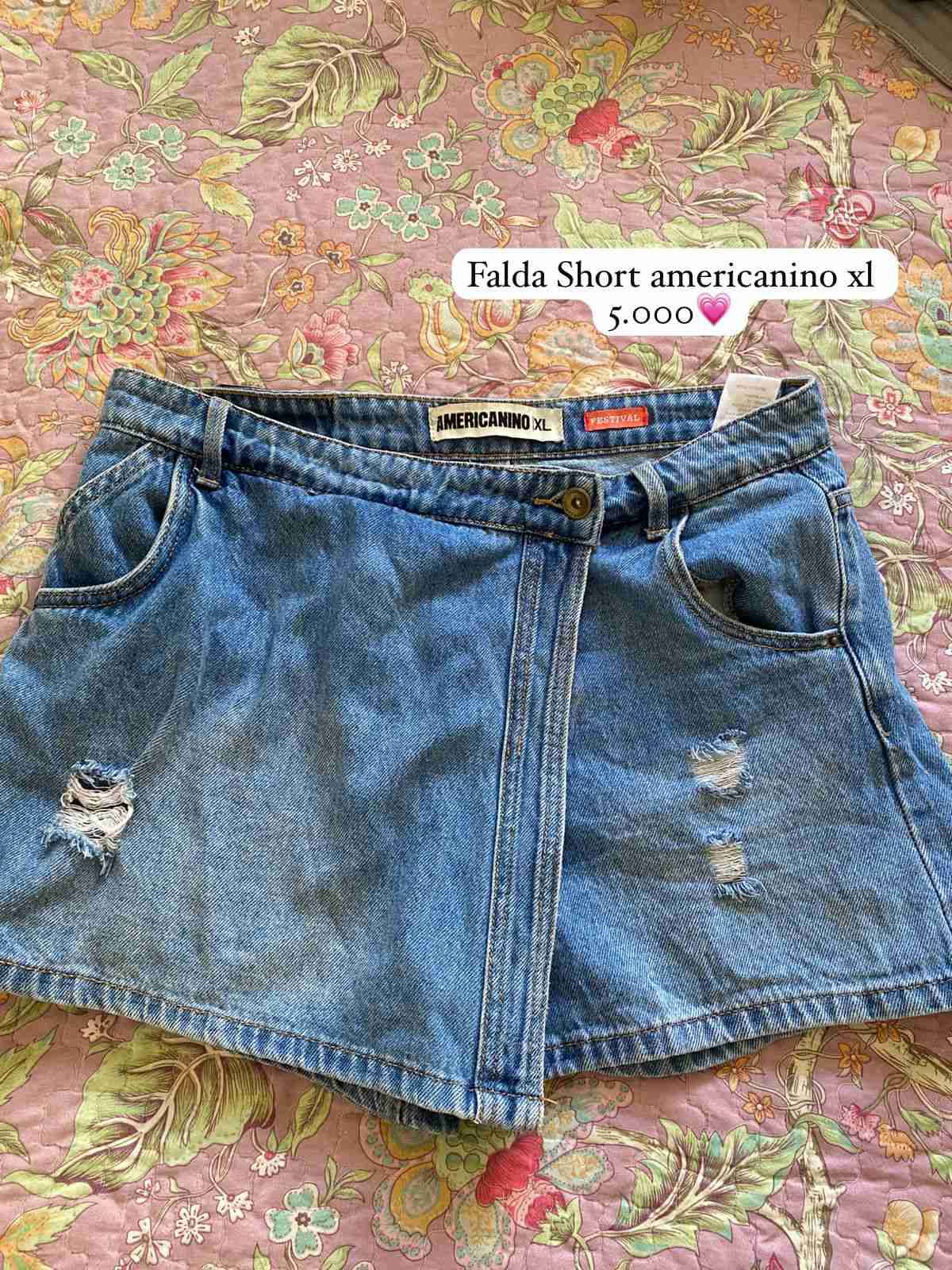 Falda short denim XL americaninos