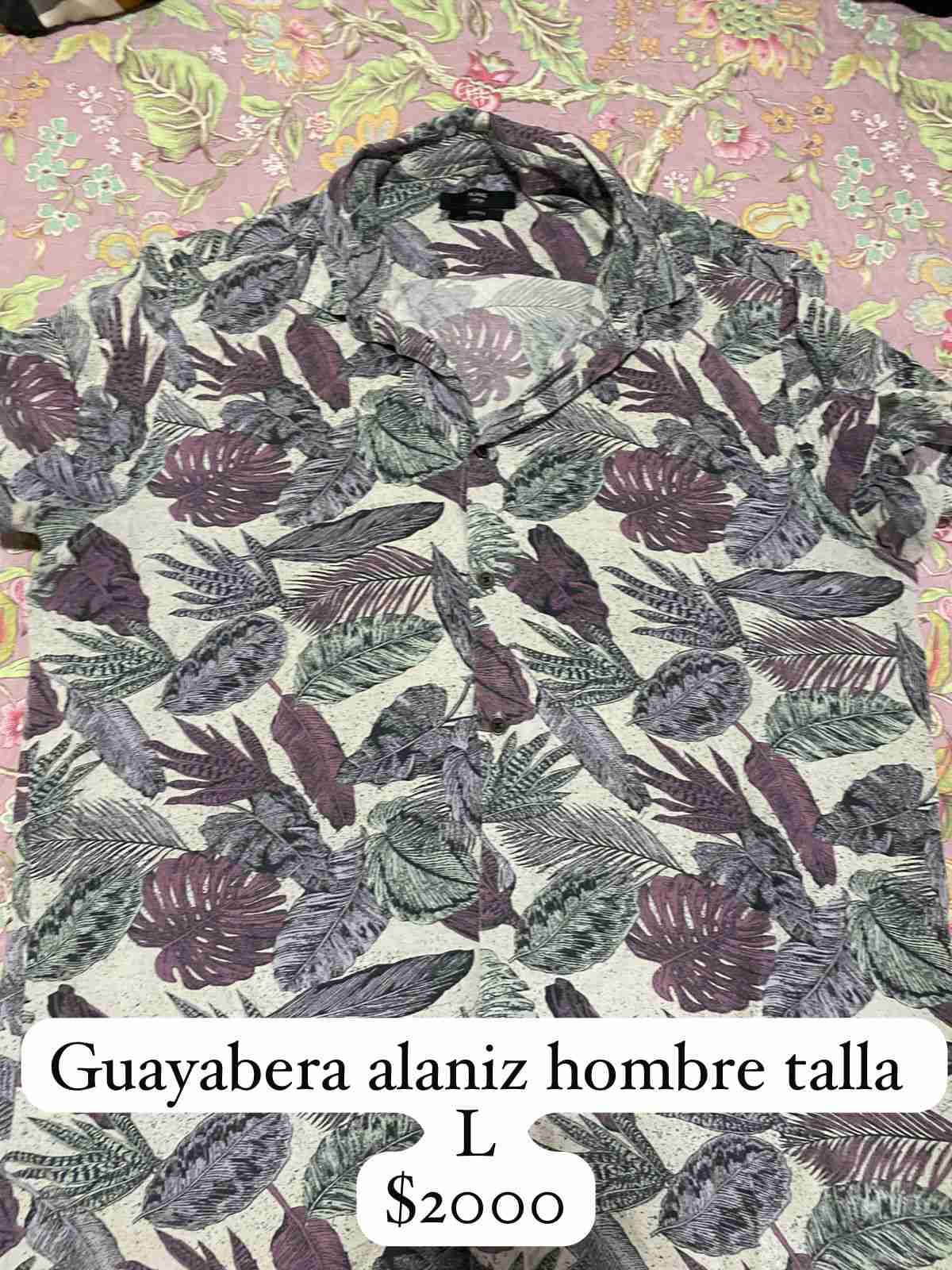 Guayabera estampada hombre talla L