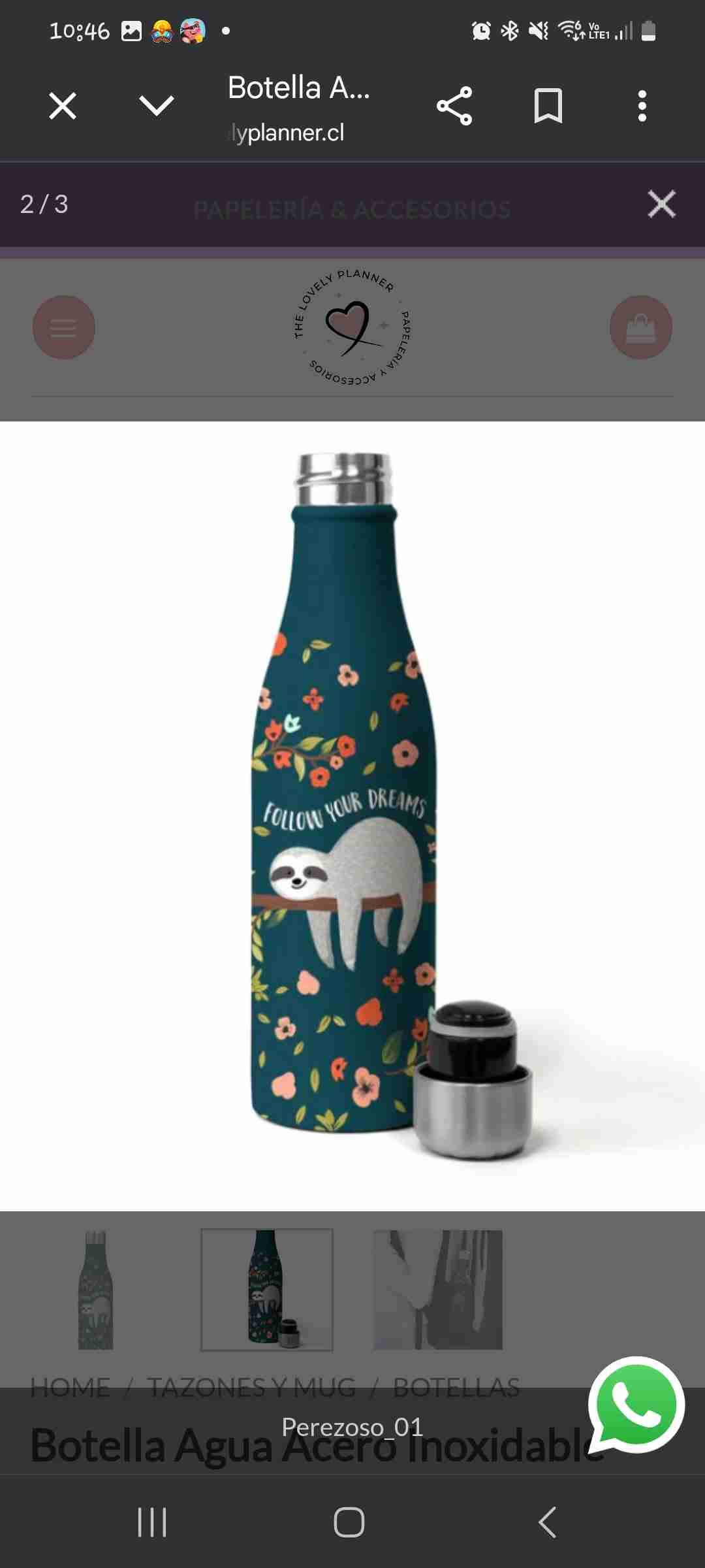 Botellas Agua Acero Inoxidable Orange Circle - miniatura 2