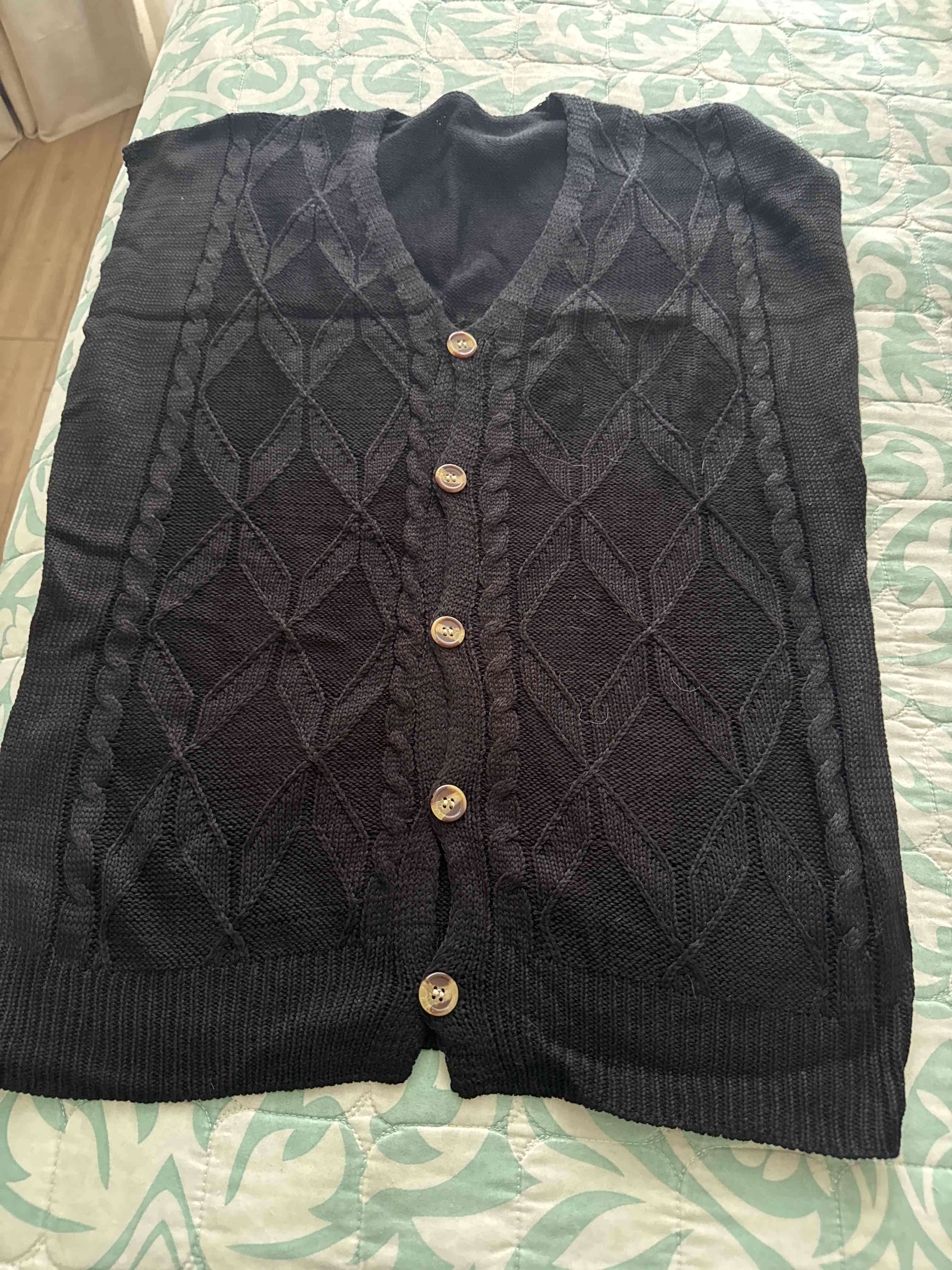 Chaleco negro tejido mujer