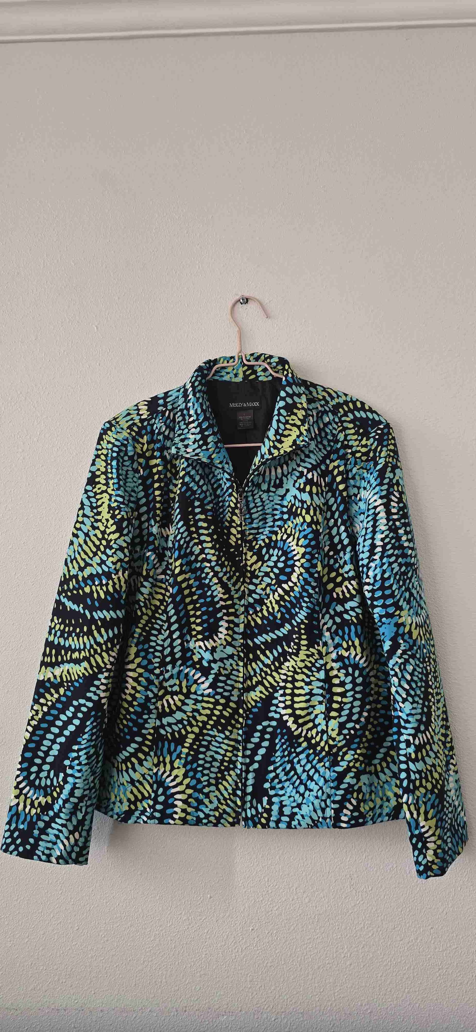 Chaqueta estampada azul y verde