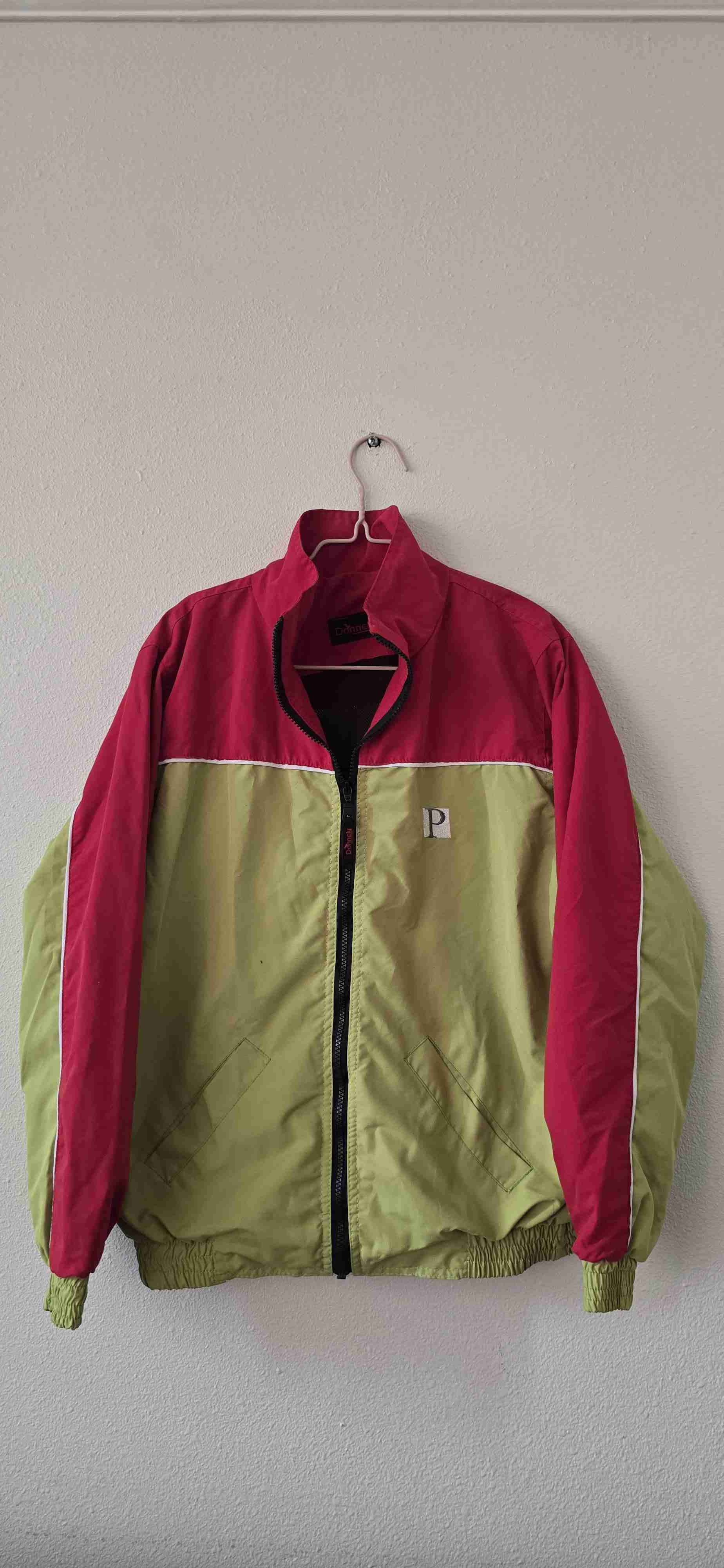 Chaqueta bicolor rosa y verde