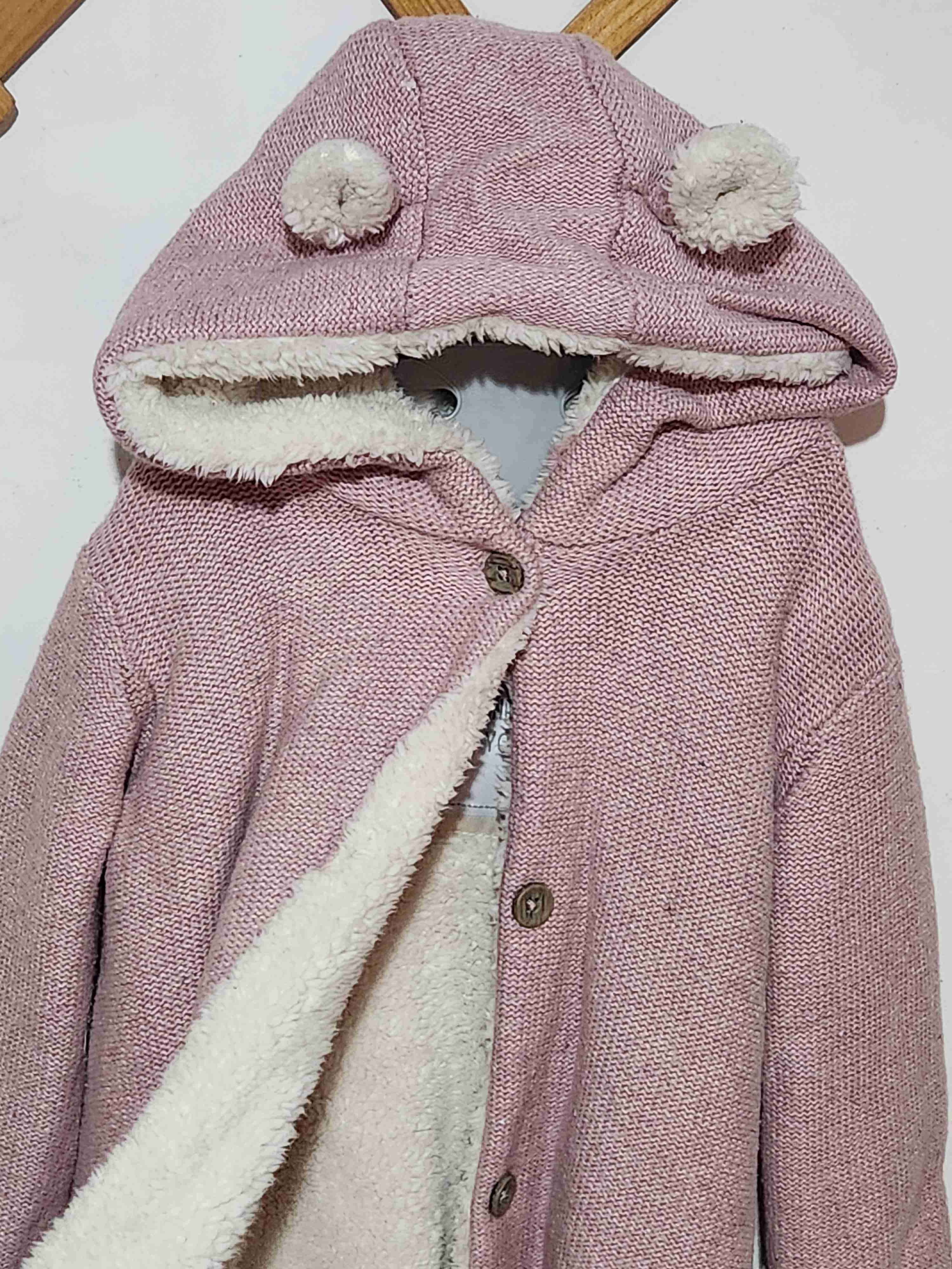 Abrigo rosa con capucha orejitas - miniatura 2