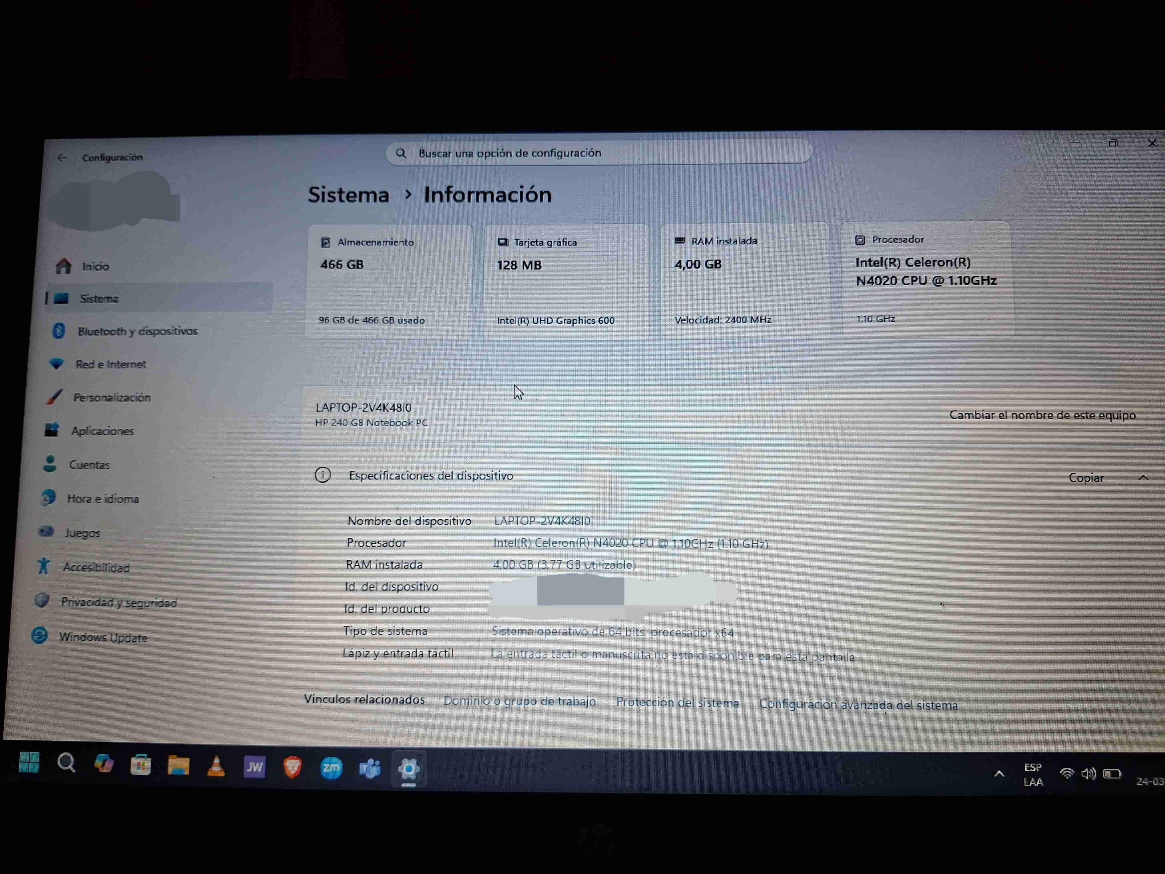 Notebook HP 240 G8 | Poco uso | Incluye accesorios - miniatura 4