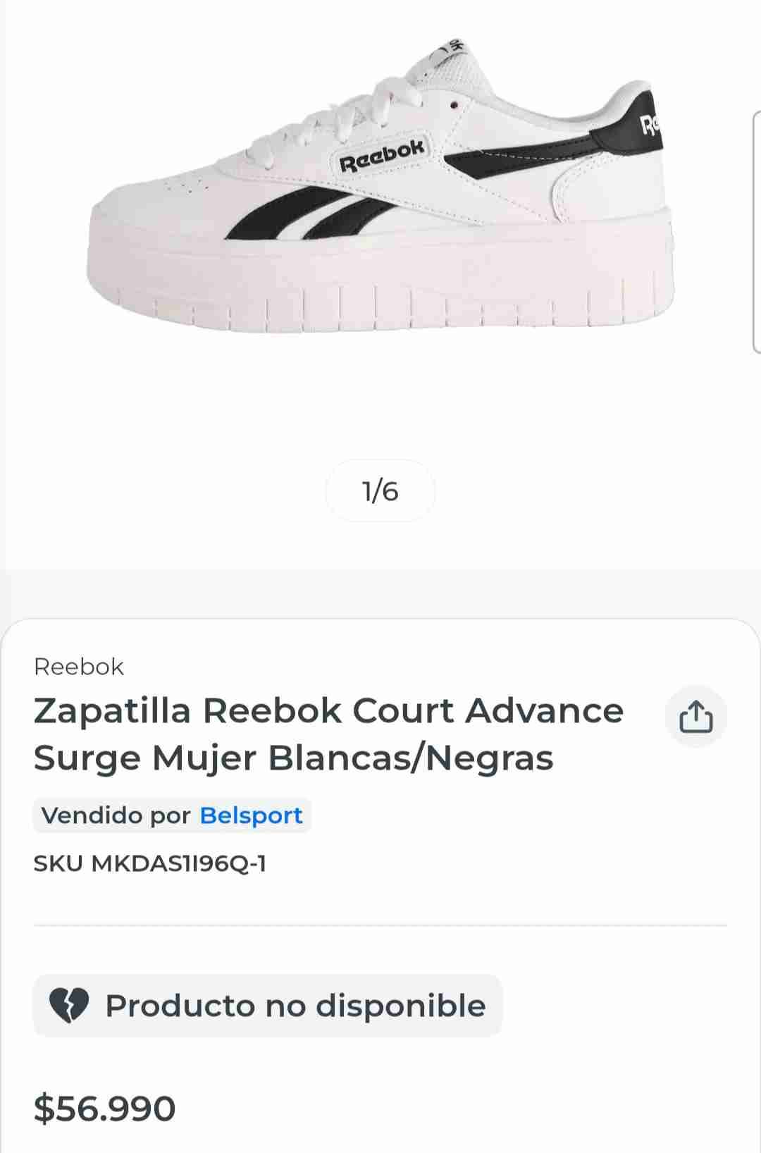 Zapatillas Reebok Court Mujer Blancas/Negras - miniatura 4