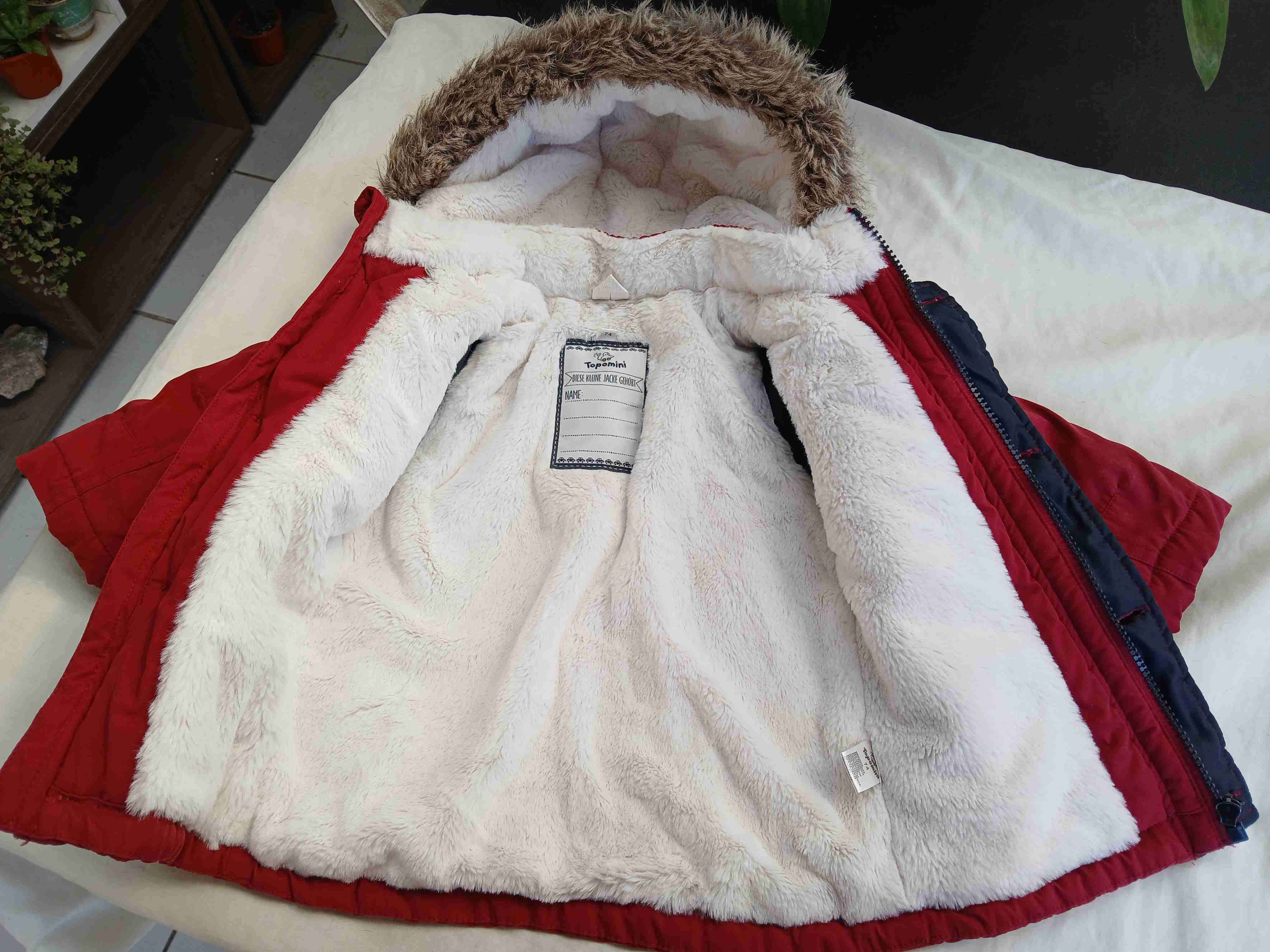 Chaqueta burdeo con capucha infantil - miniatura 2