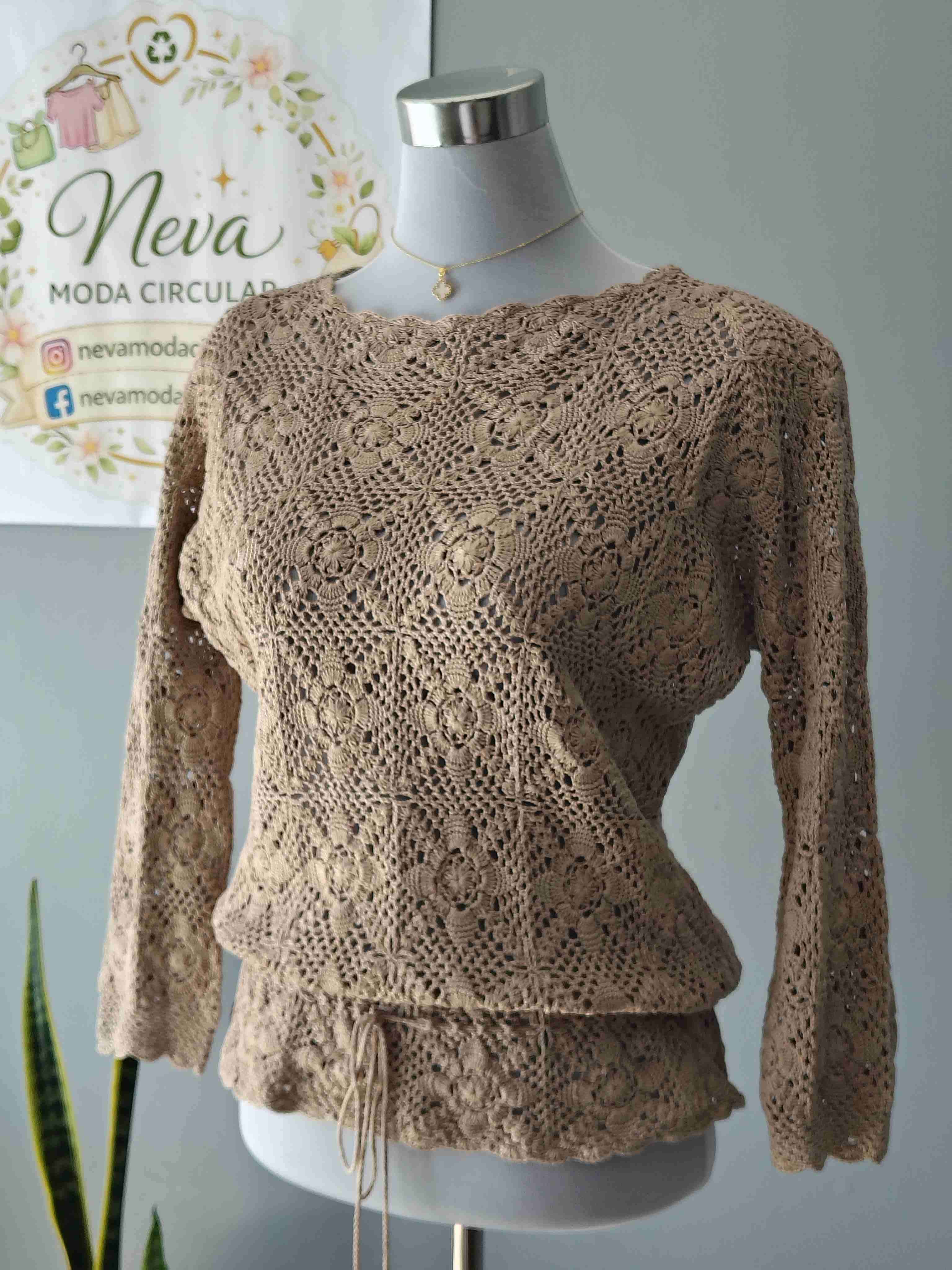 Sweater tejido beige floral - miniatura 3