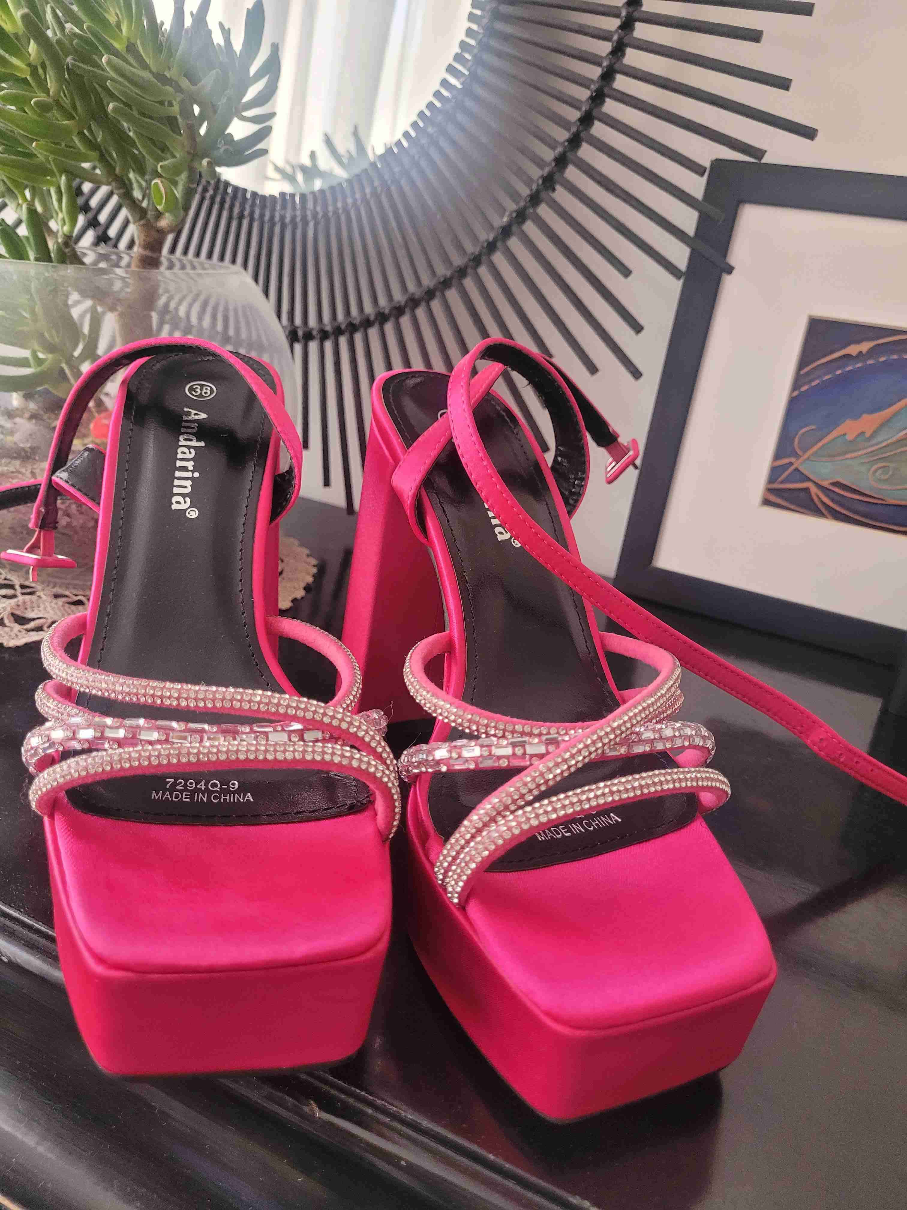 Tacones fucsia con strass número 38 - miniatura 2