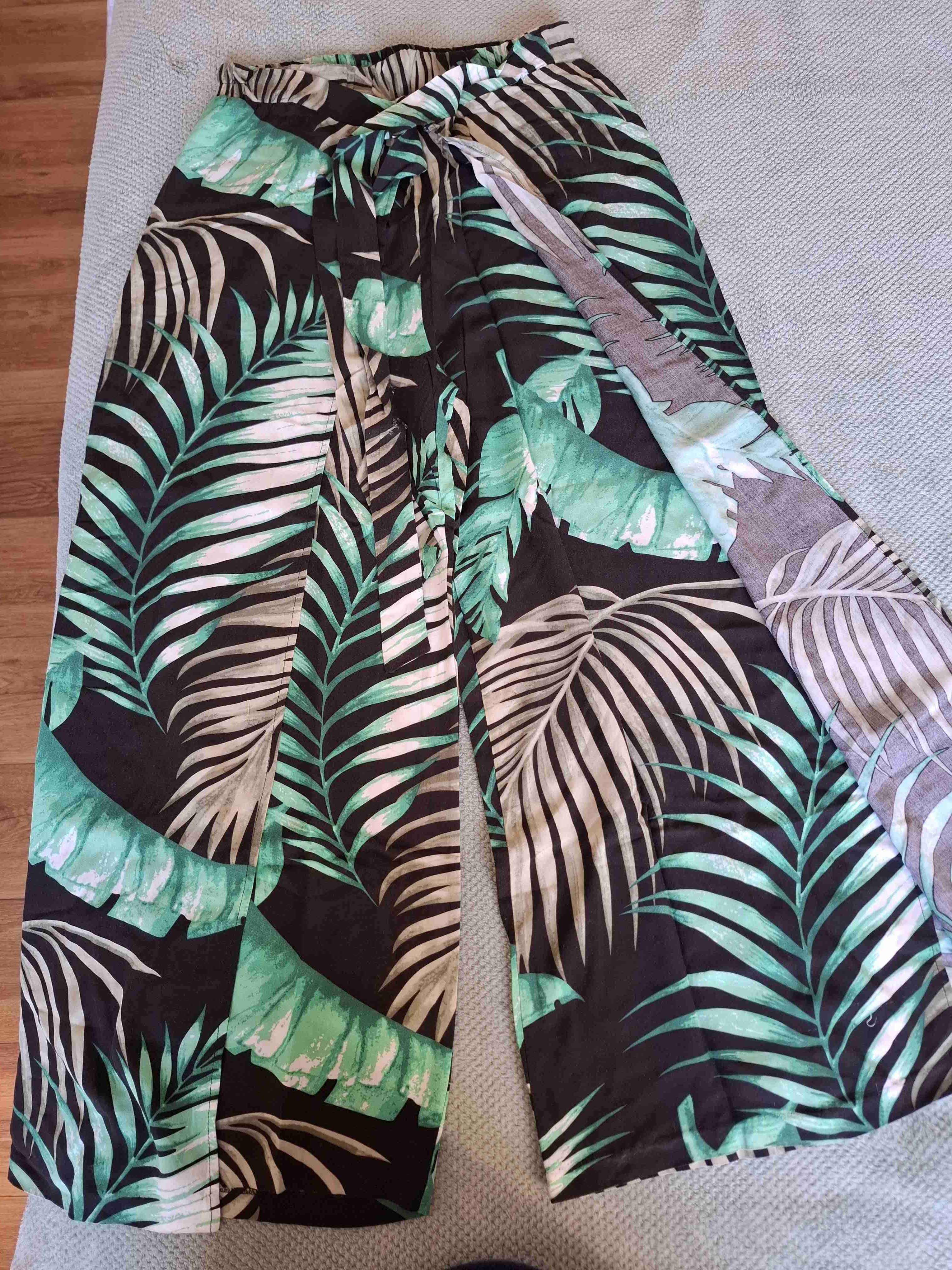 Pantalón palazzo estampado tropical